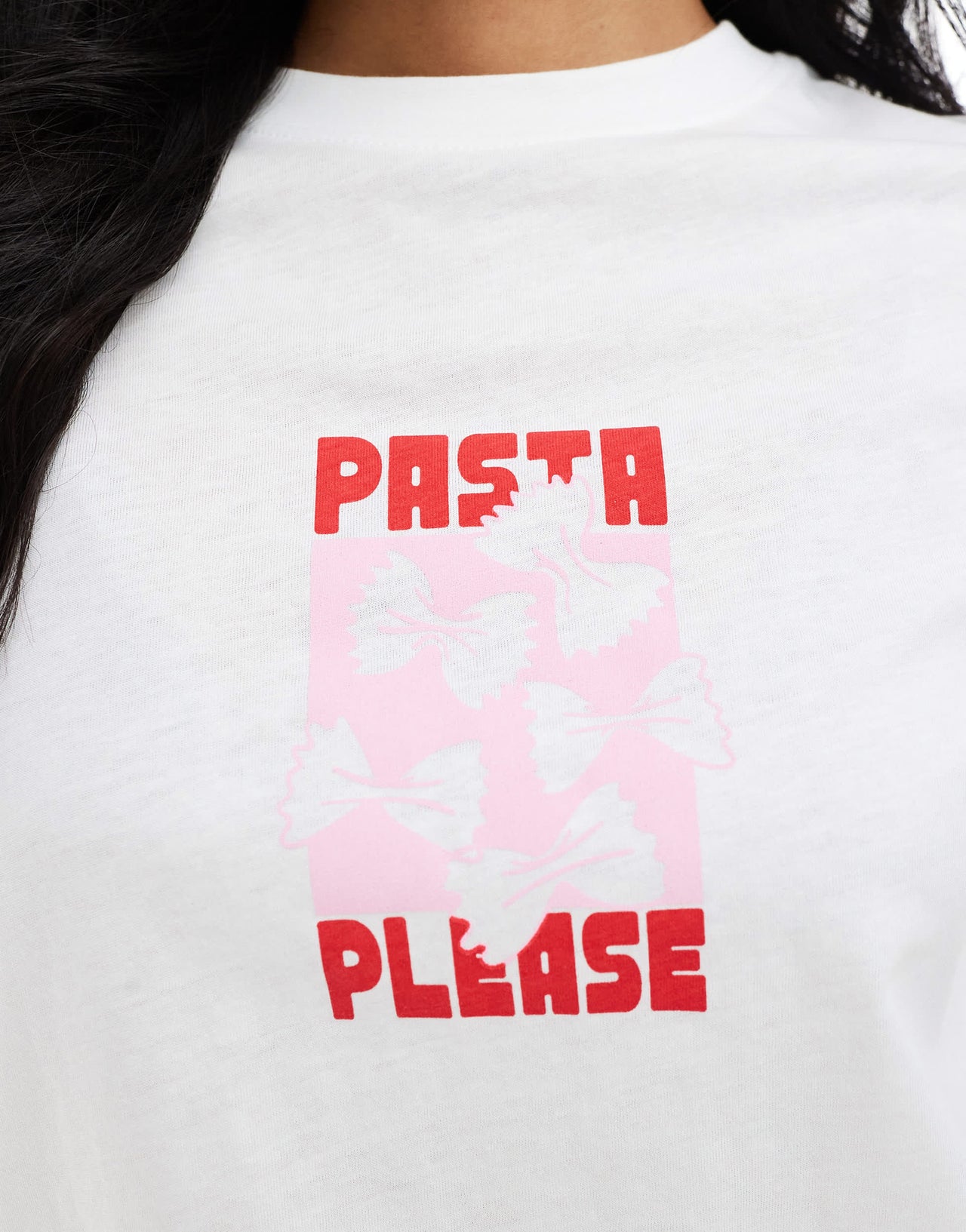 New Look Pasta Please logo t-shirt in white
