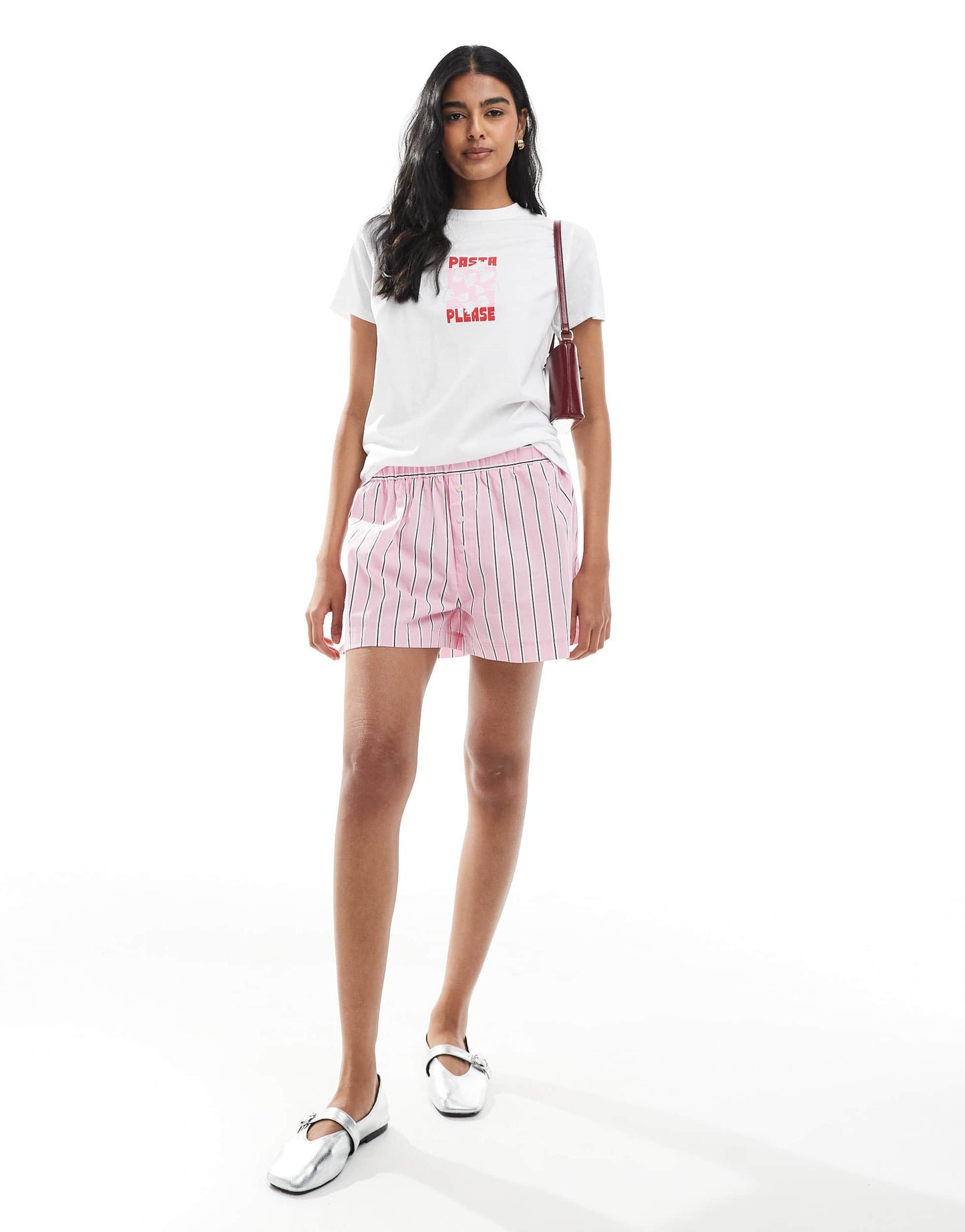 New Look Pasta Please logo t-shirt in white