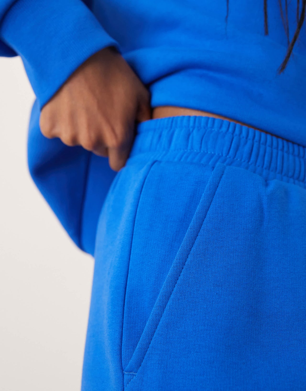 ASOS DESIGN wide leg brushback jogger in blue
