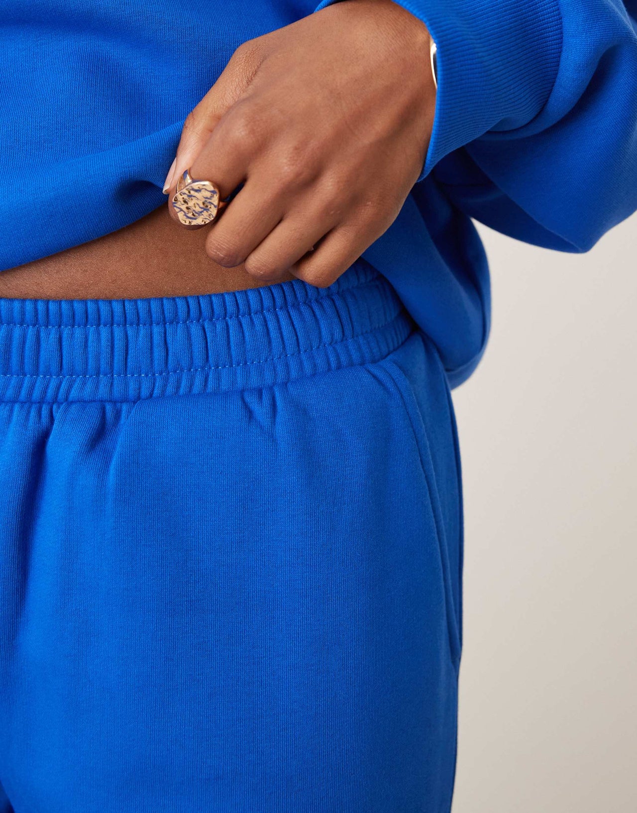 ASOS DESIGN wide leg brushback jogger in blue