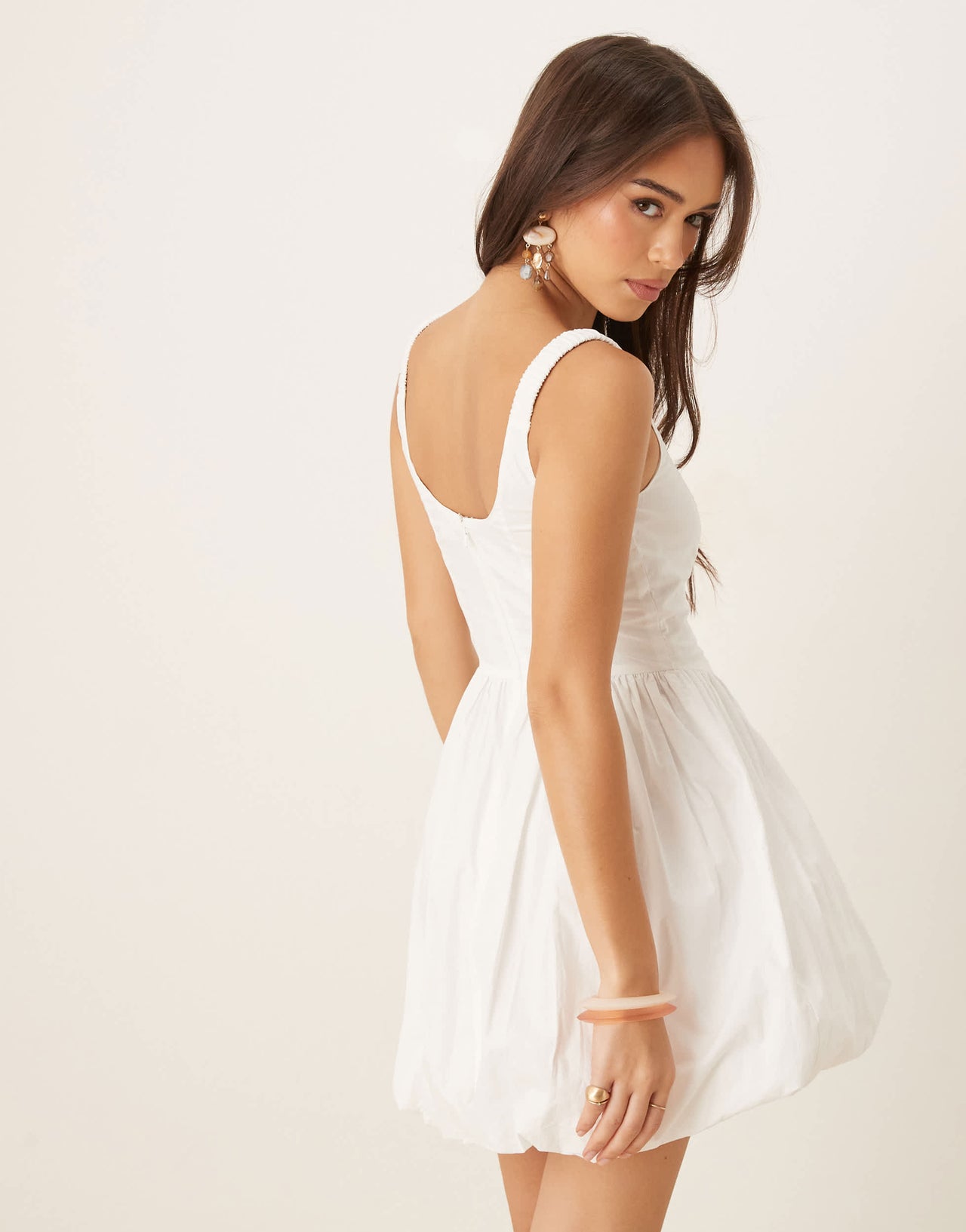 Nobody's Child Loie structured puffball mini dress in white