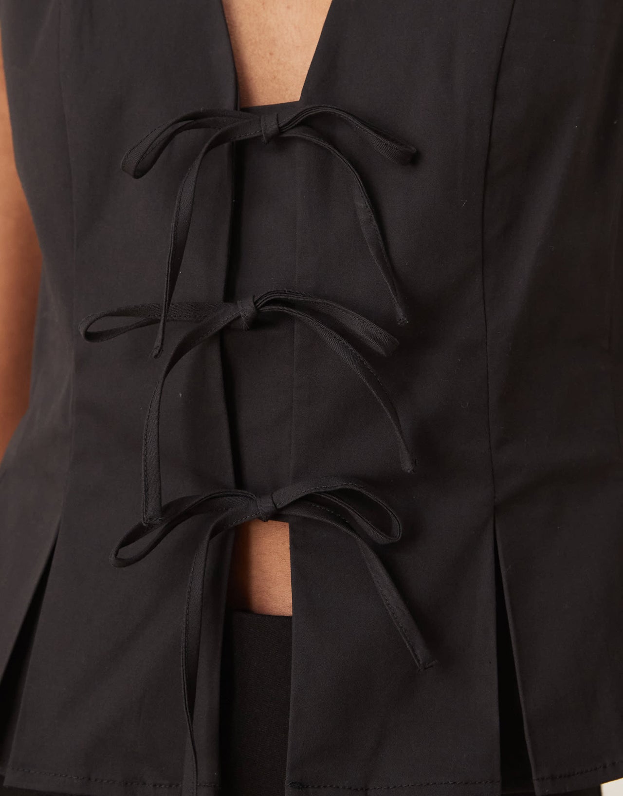 Nobody's Child Ezia tie front waistcoat in black