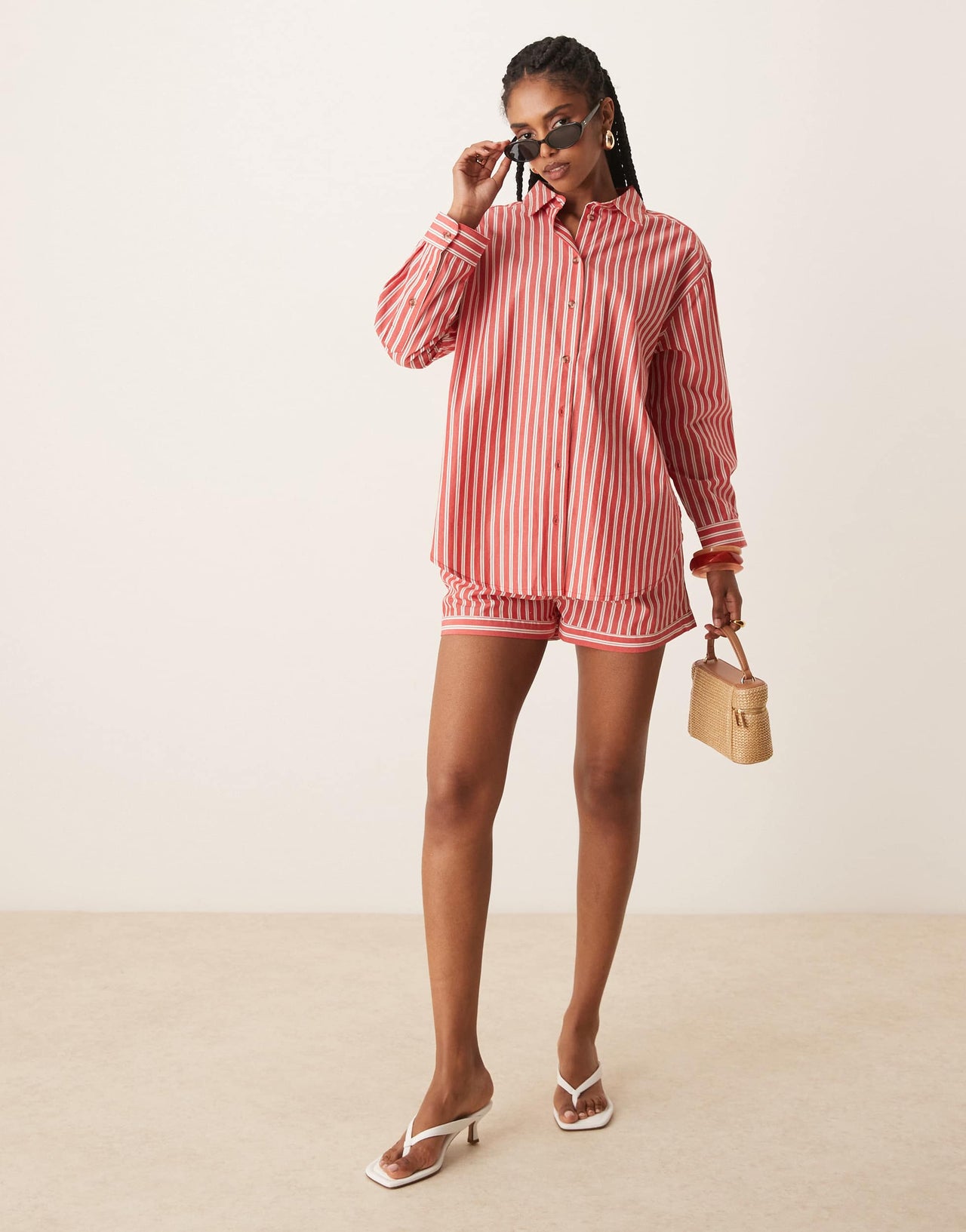 Nobody's Child Kandy shorts co-ord in red stripe
