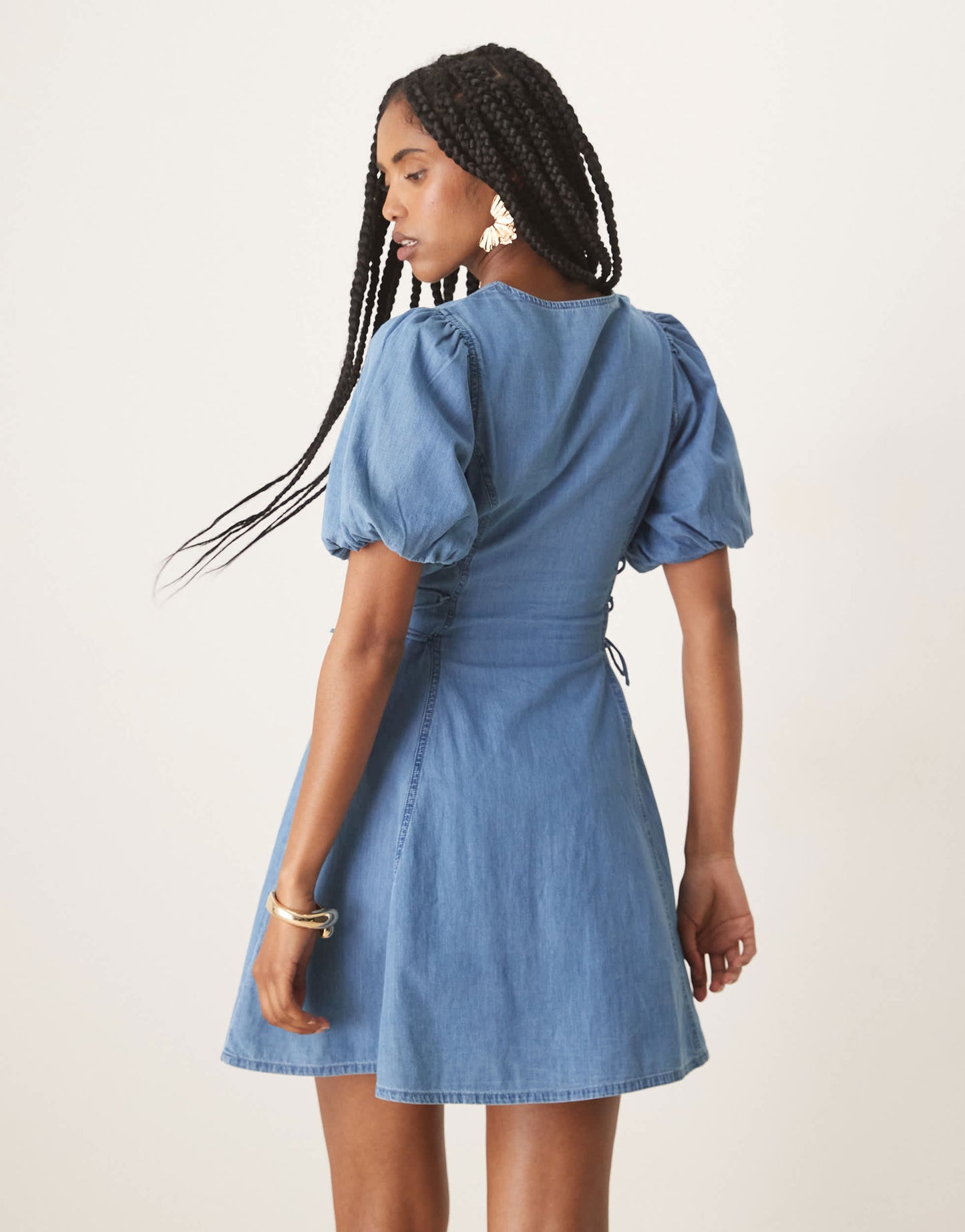 Nobody's Child Magnolia denim mini dress in light blue