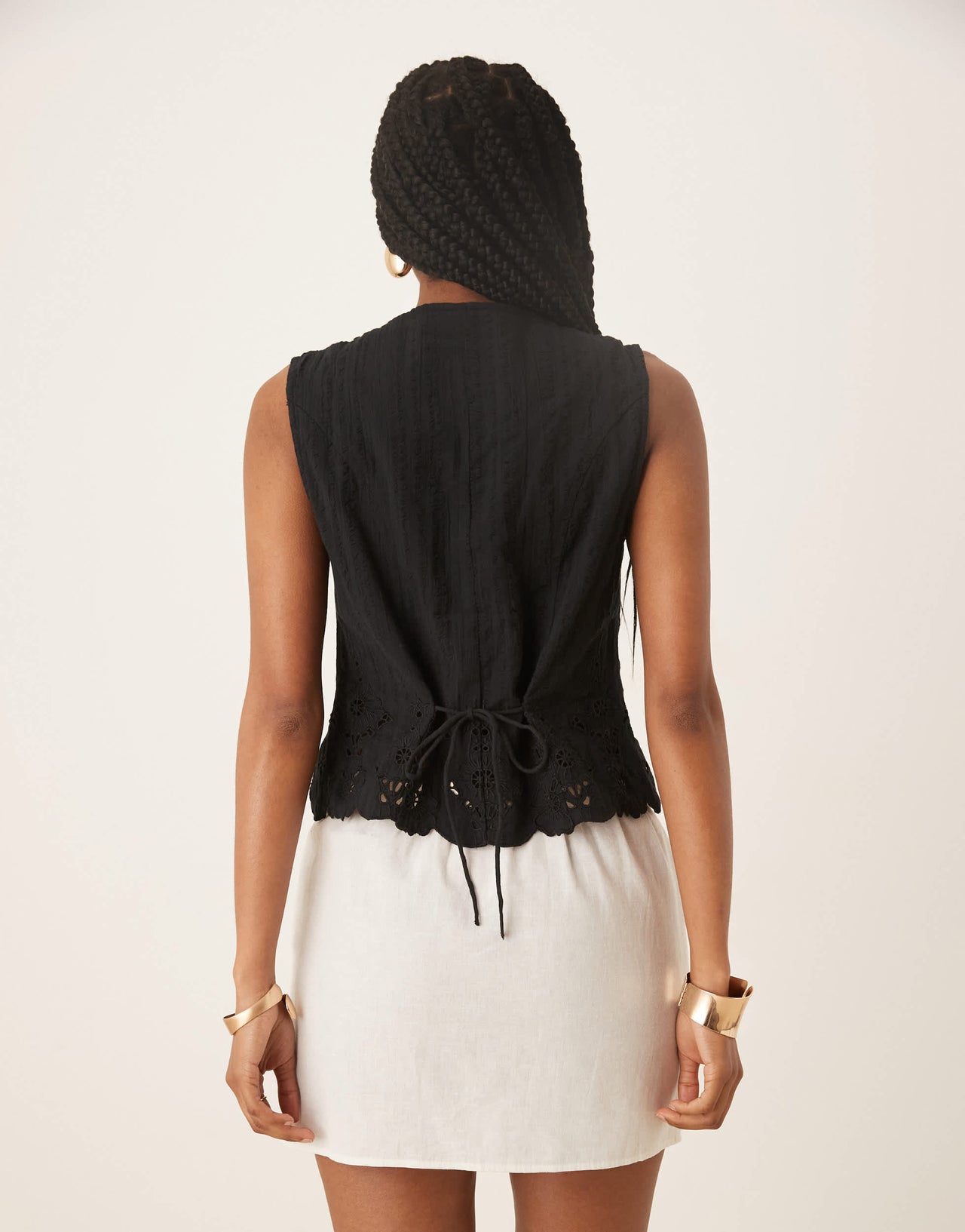 Nobody's Child Layla embroidered waistcoat in black