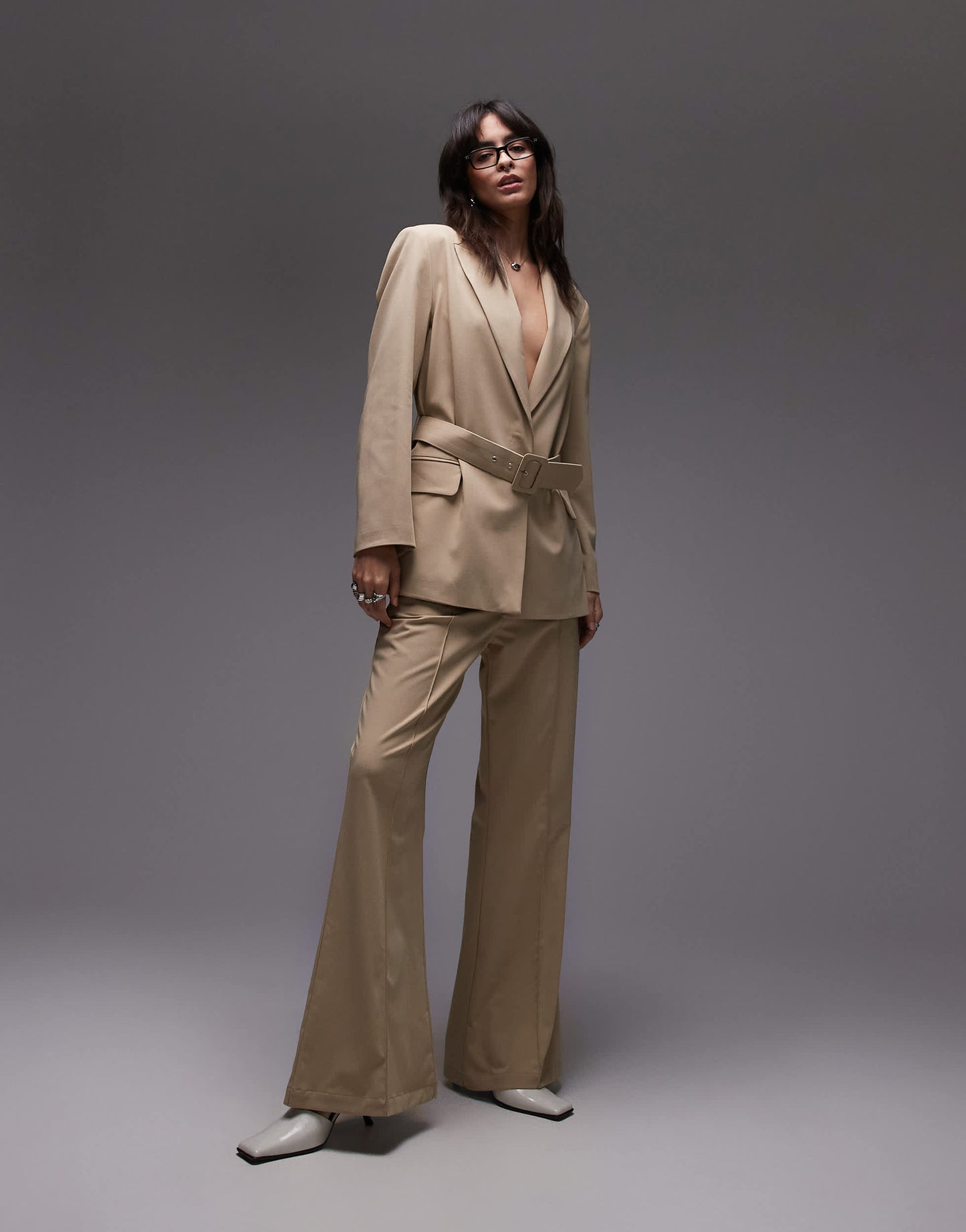 ASOS DESIGN tailored kickflare trouser in camel co ord