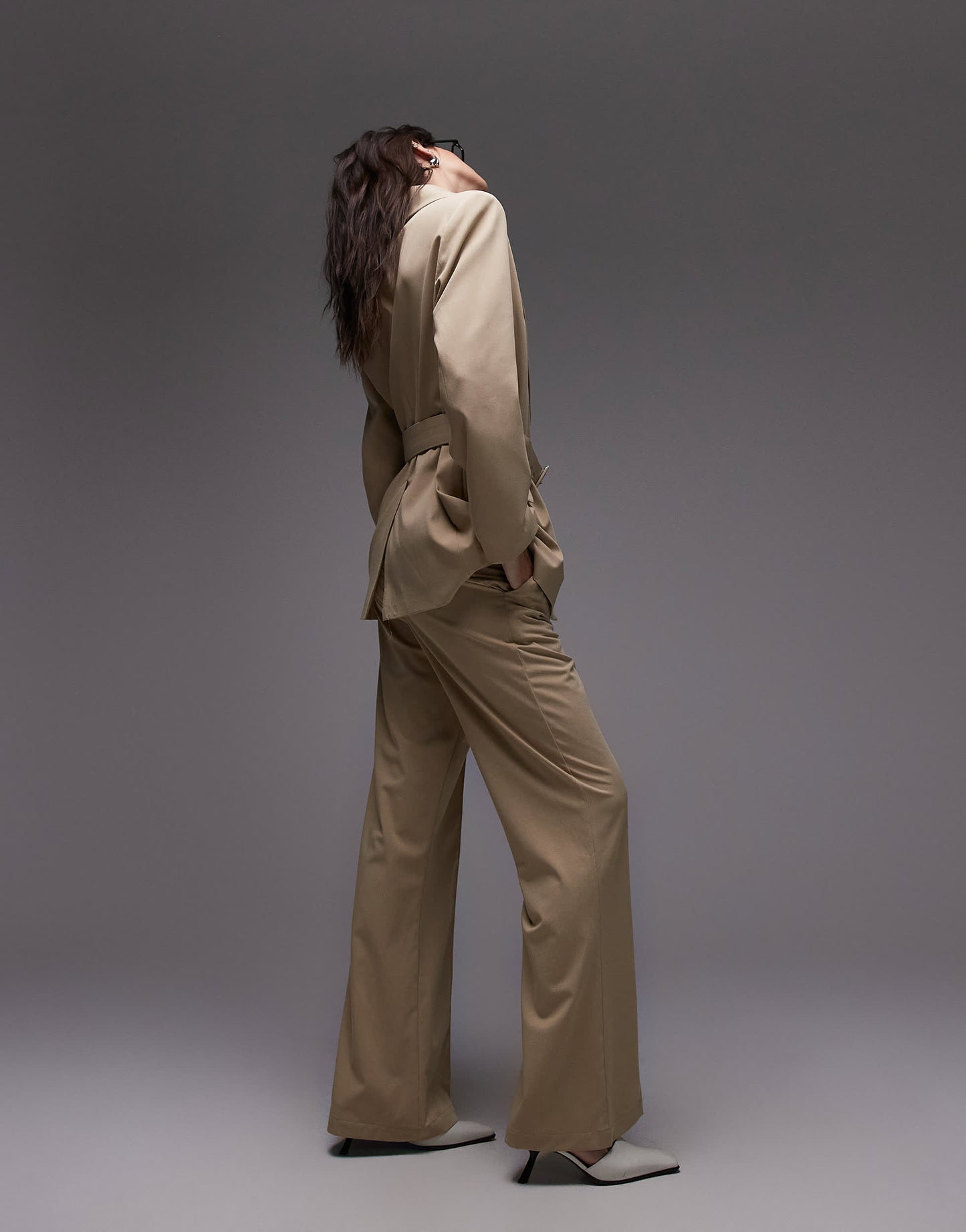 ASOS DESIGN tailored kickflare trouser in camel co ord