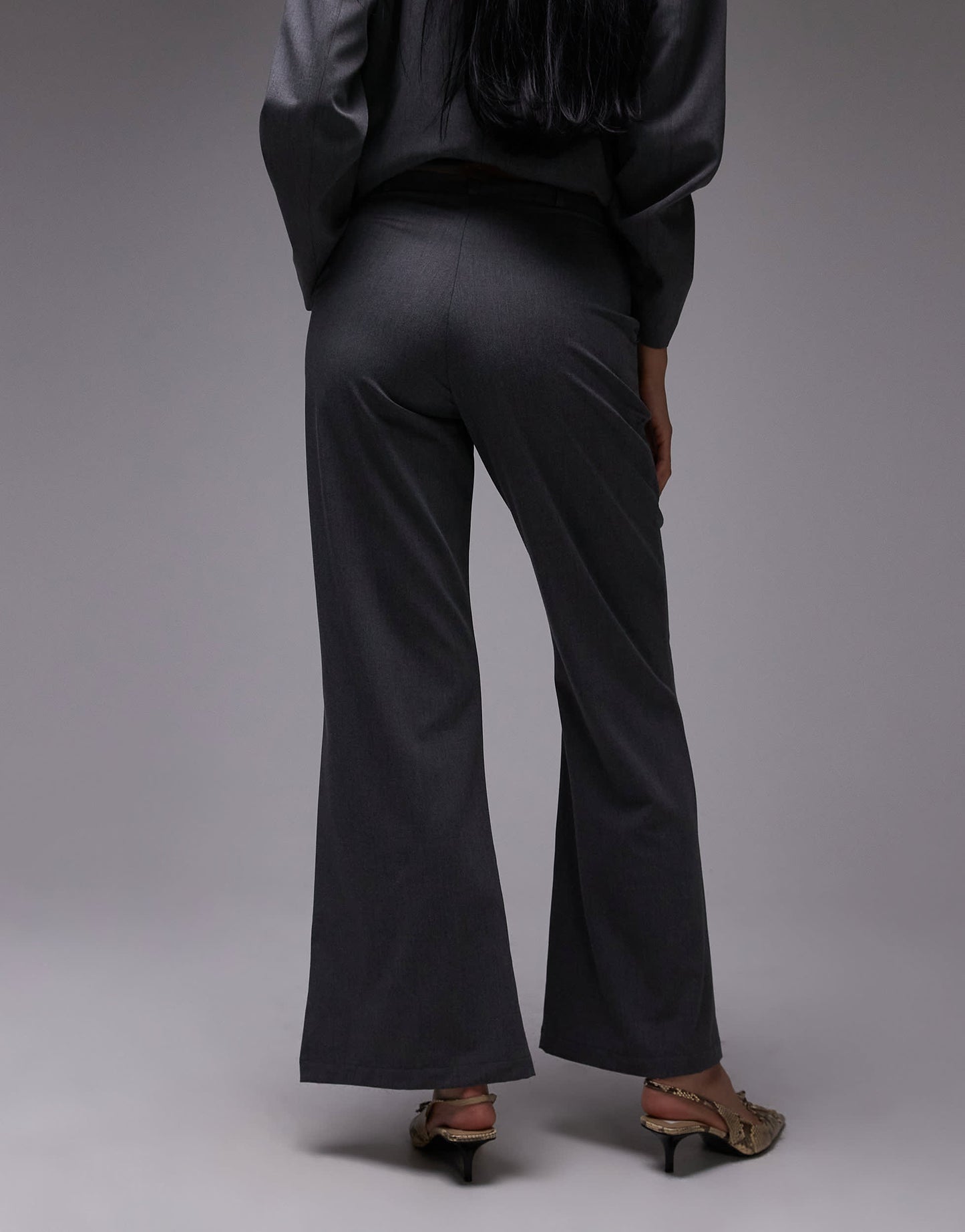 ASOS DESIGN tailored kickflare trouser in charcoal co ord