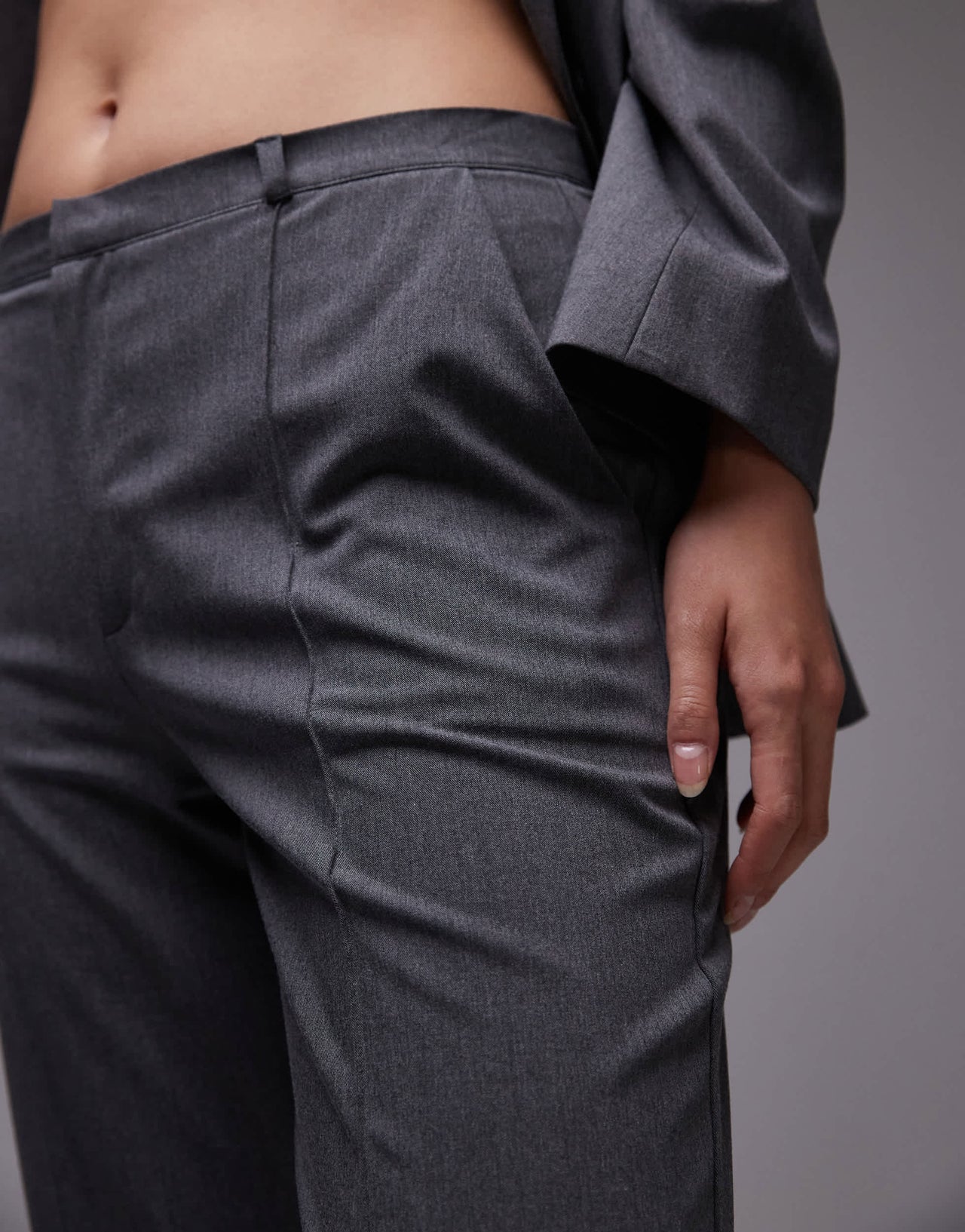 ASOS DESIGN tailored kickflare trouser in charcoal co ord