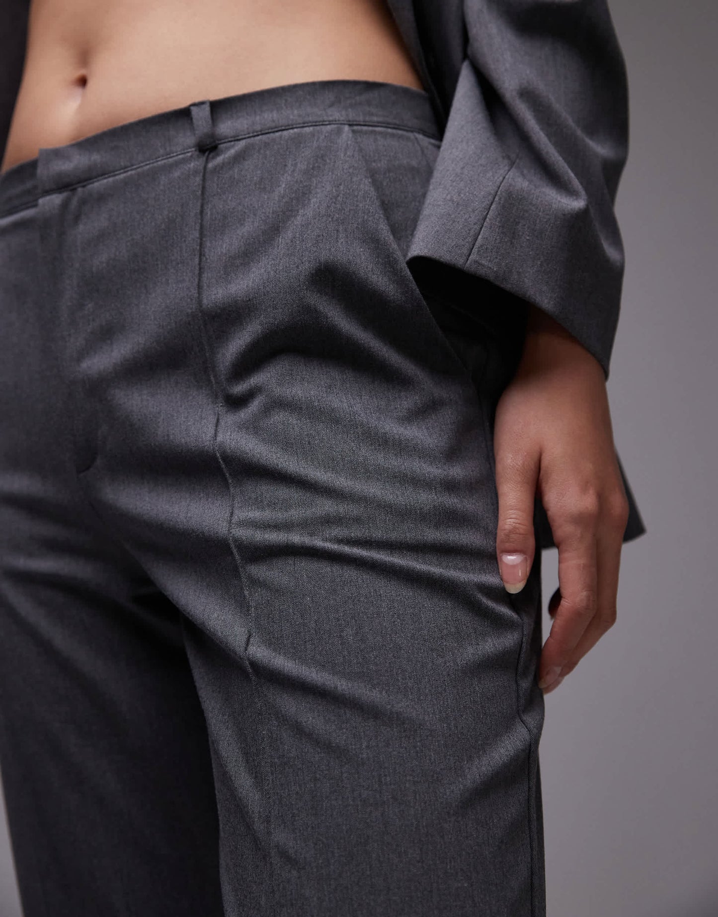 ASOS DESIGN tailored kickflare trouser in charcoal co ord