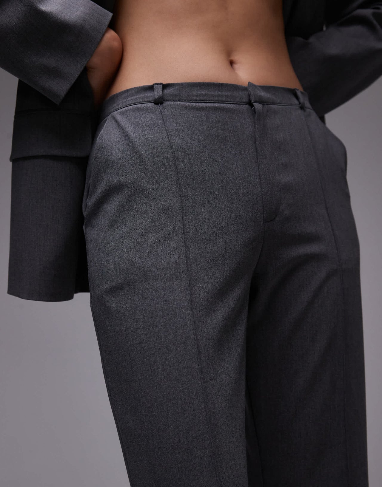 ASOS DESIGN tailored kickflare trouser in charcoal co ord