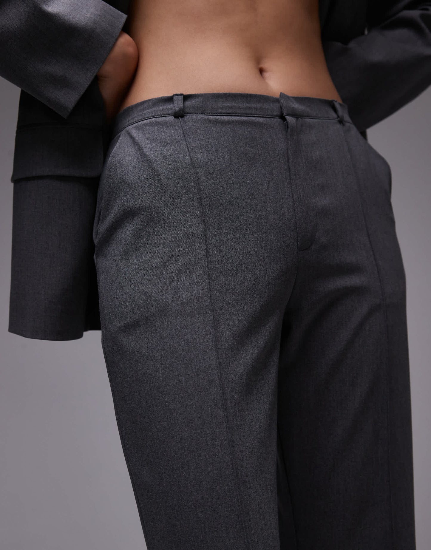 ASOS DESIGN tailored kickflare trouser in charcoal co ord