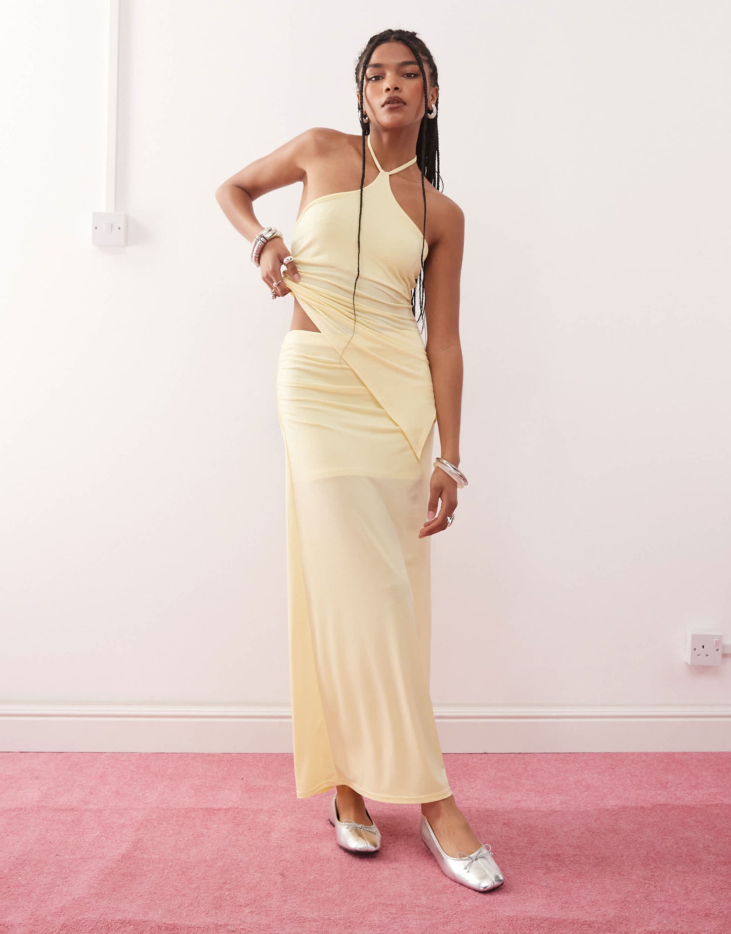 COLLUSION maxi skirt in yellow