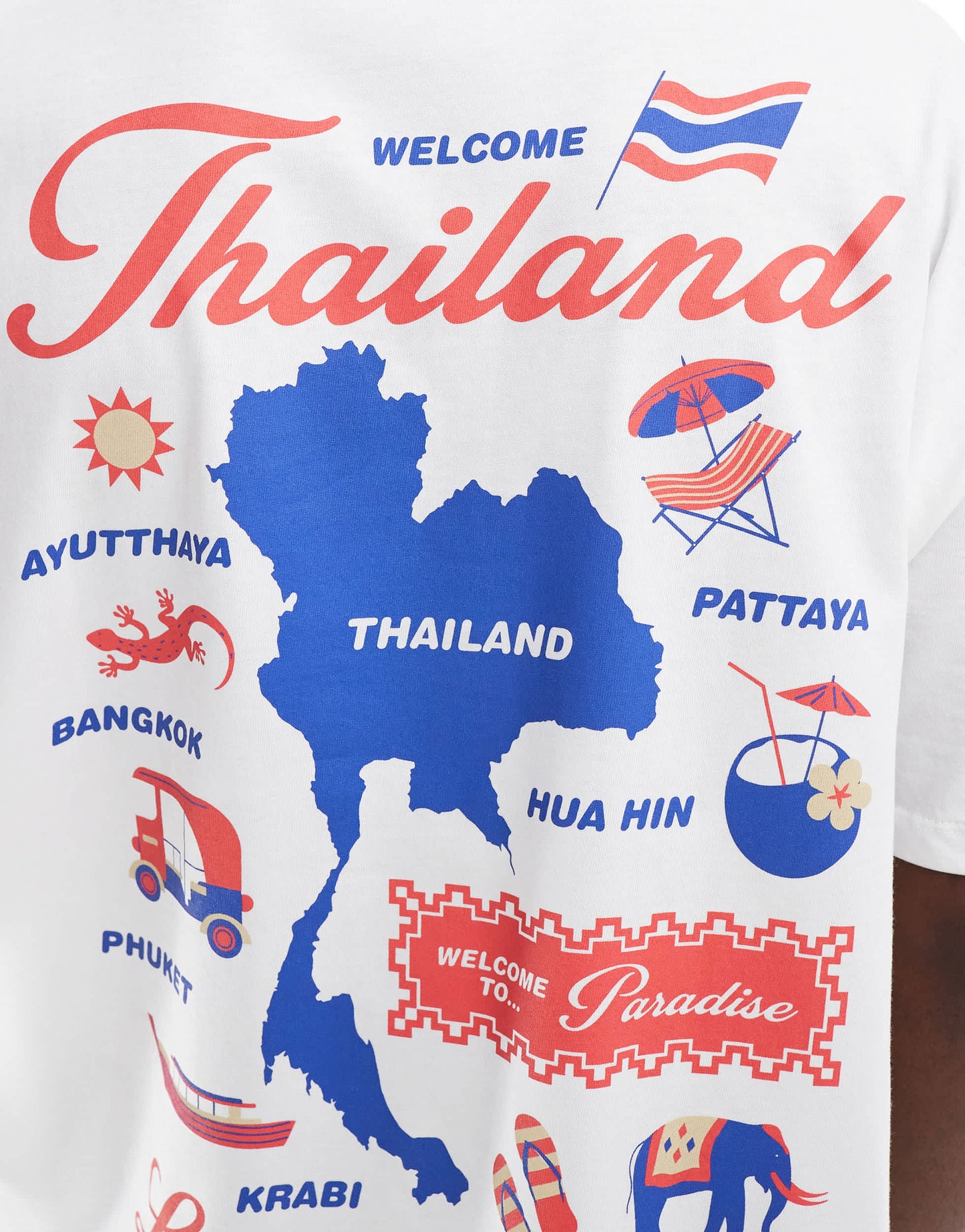 ASOS DESIGN oversized t-shirt with front and back city print in white