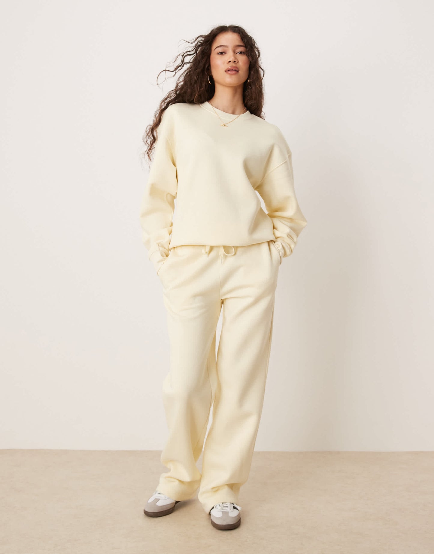 Gina Tricot mix and match straight leg joggers in buttermilk yellow
