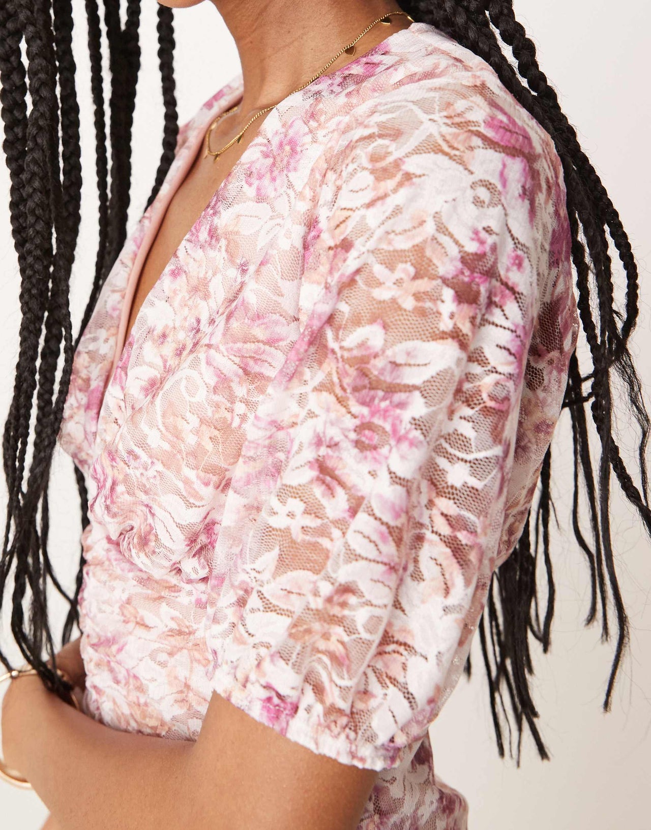 ASOS DESIGN puff sleeve mini tea dress in ditsy floral print
