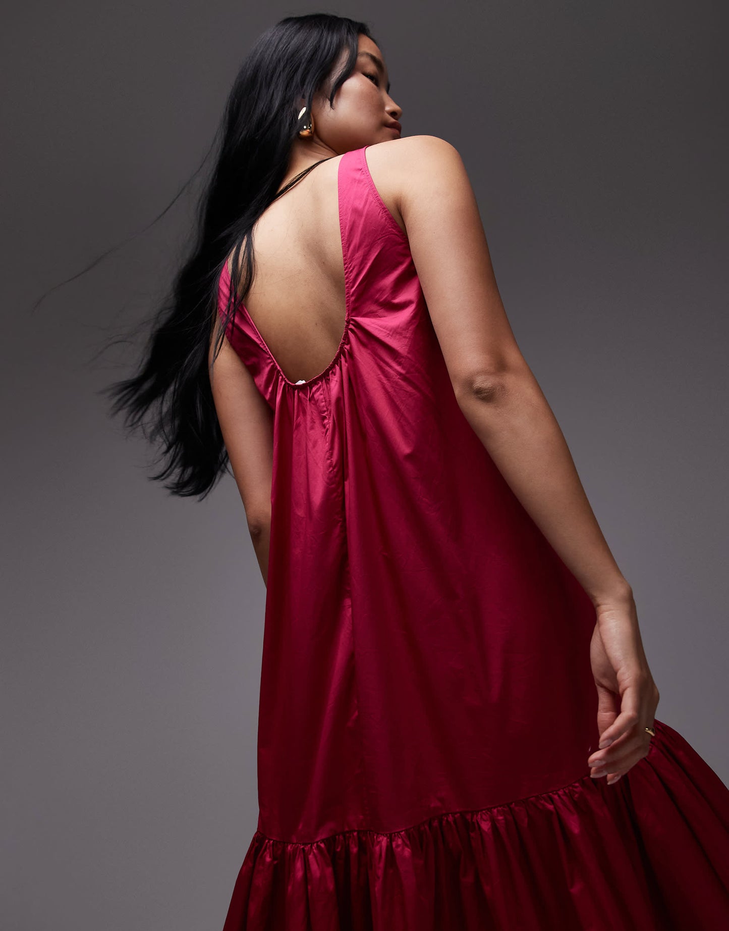 & Other Stories maxi dress with drop waist and low back in pink
