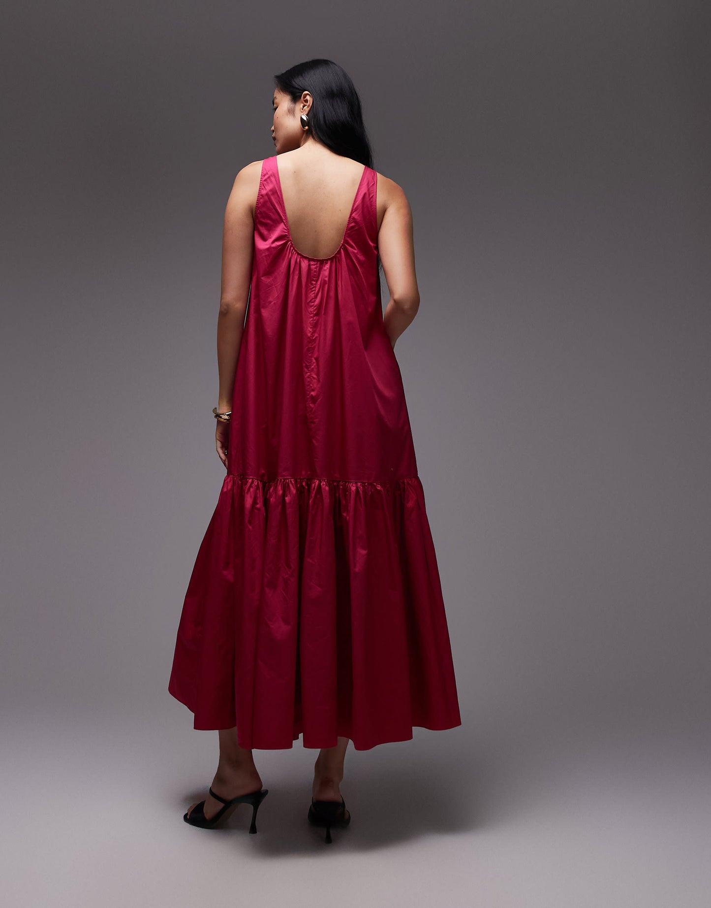& Other Stories maxi dress with drop waist and low back in pink