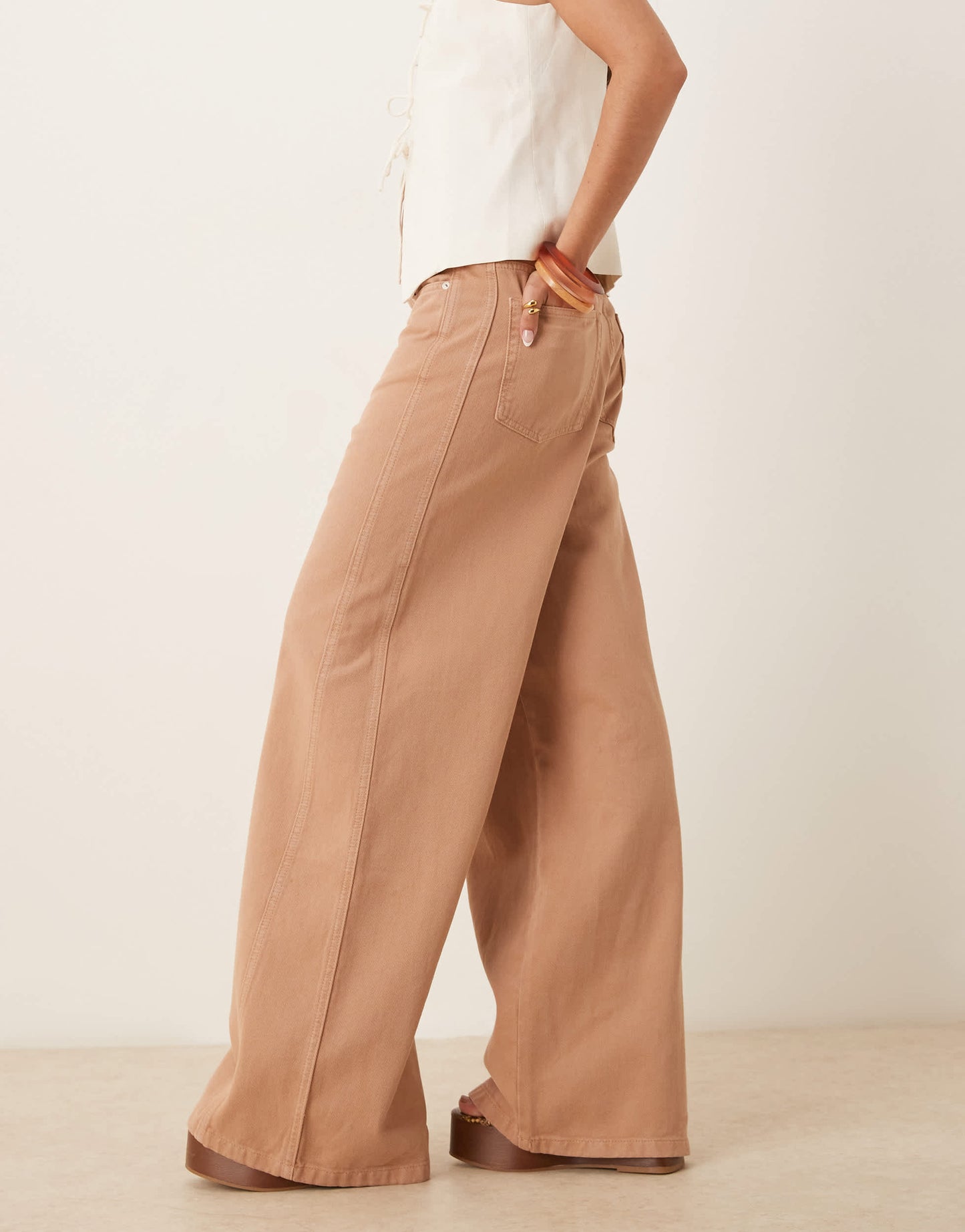 Mango Mila relaxed straight leg jean in rust