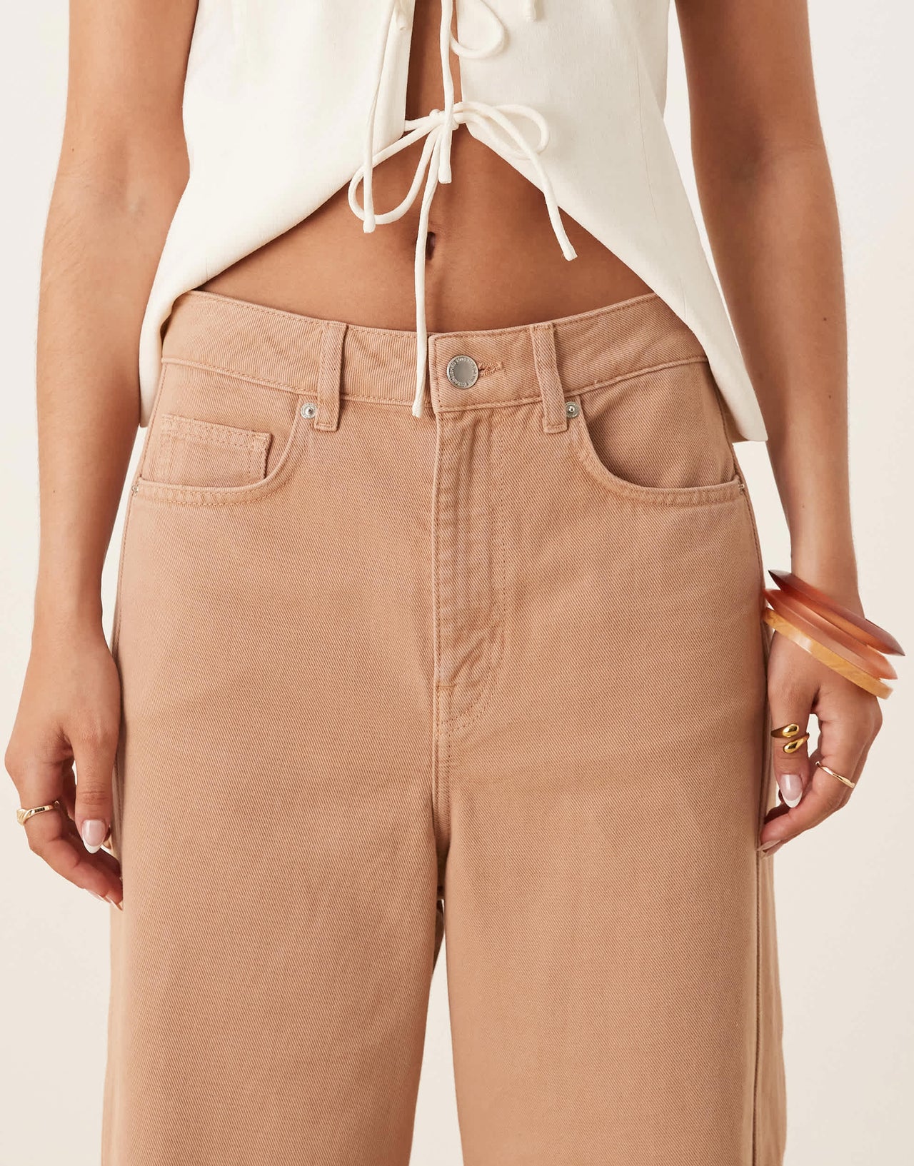 Mango Mila relaxed straight leg jean in rust