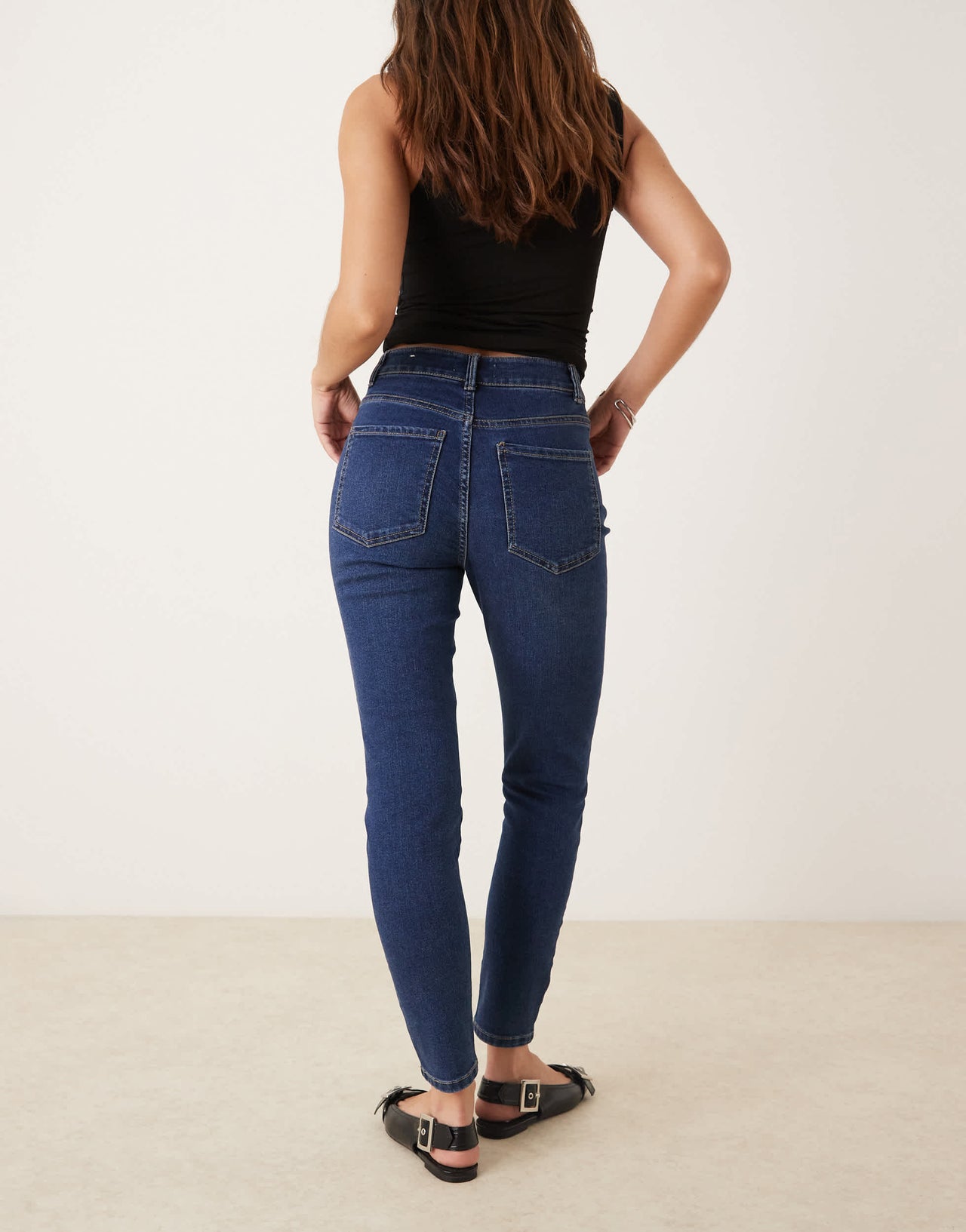 Pimkie high waisted skinny jeans in dark blue wash