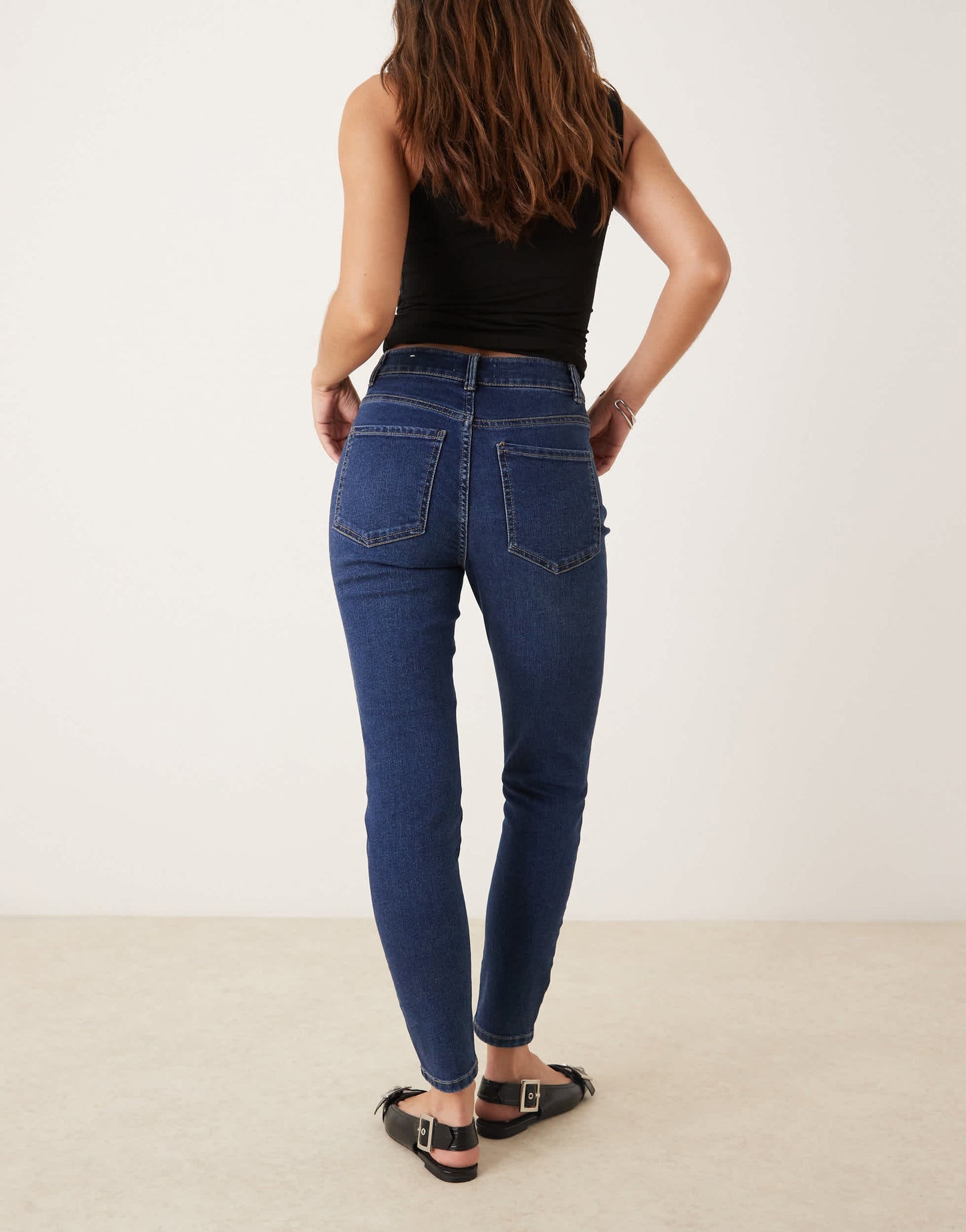 Pimkie high waisted skinny jeans in dark blue wash