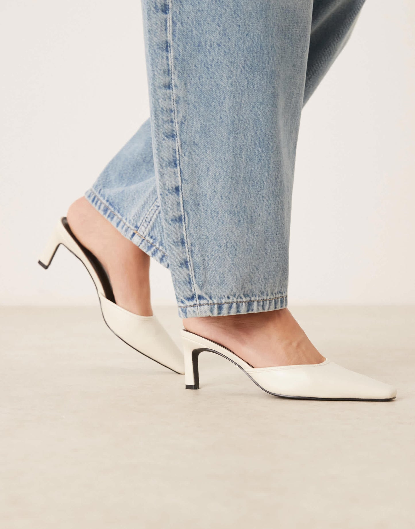 RAID Alya heeled mules in off white