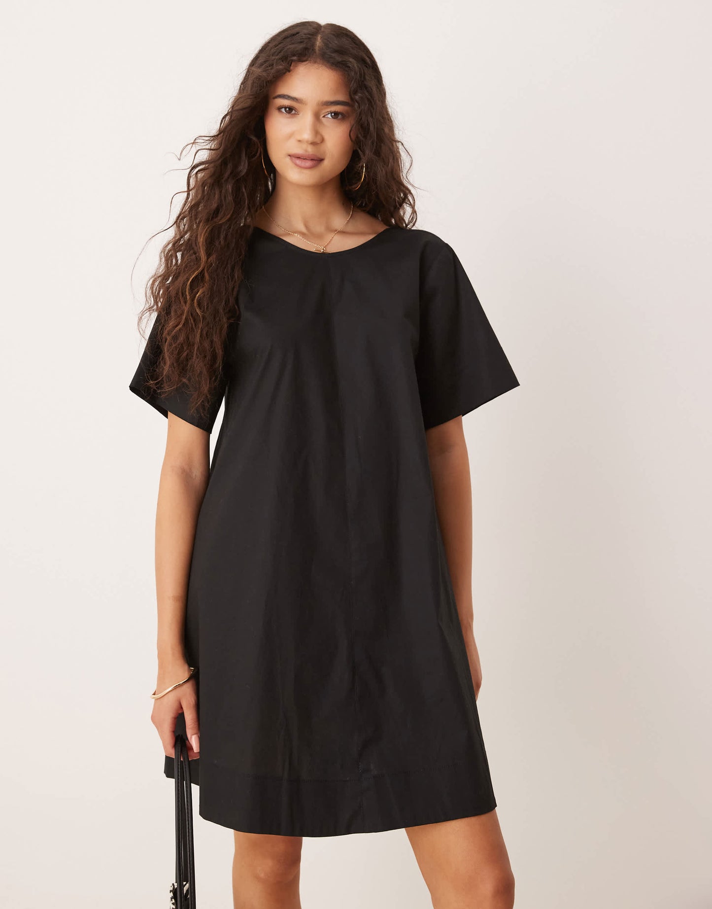 ASOS DESIGN smock mini t-shirt dress in black