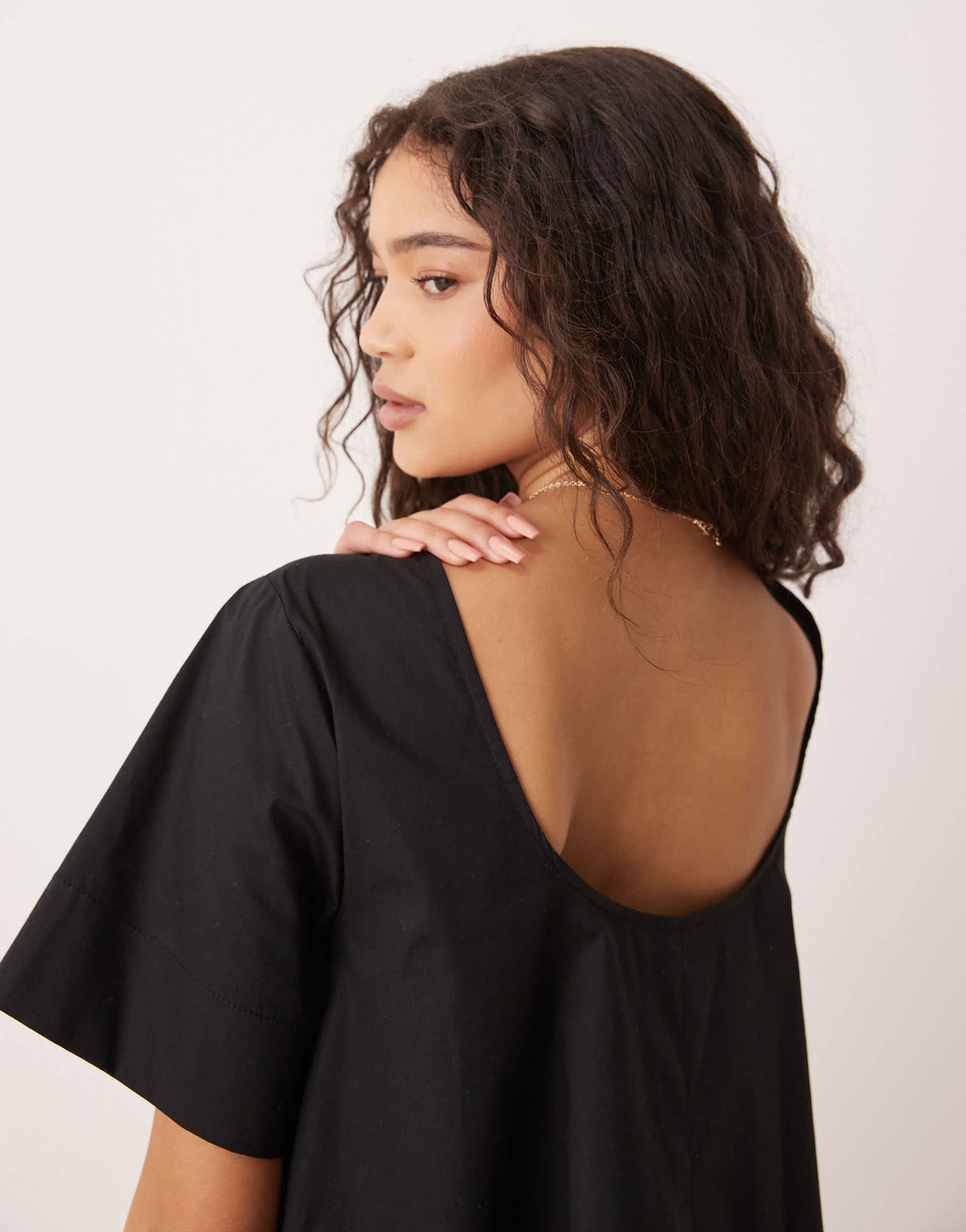 ASOS DESIGN smock mini t-shirt dress in black