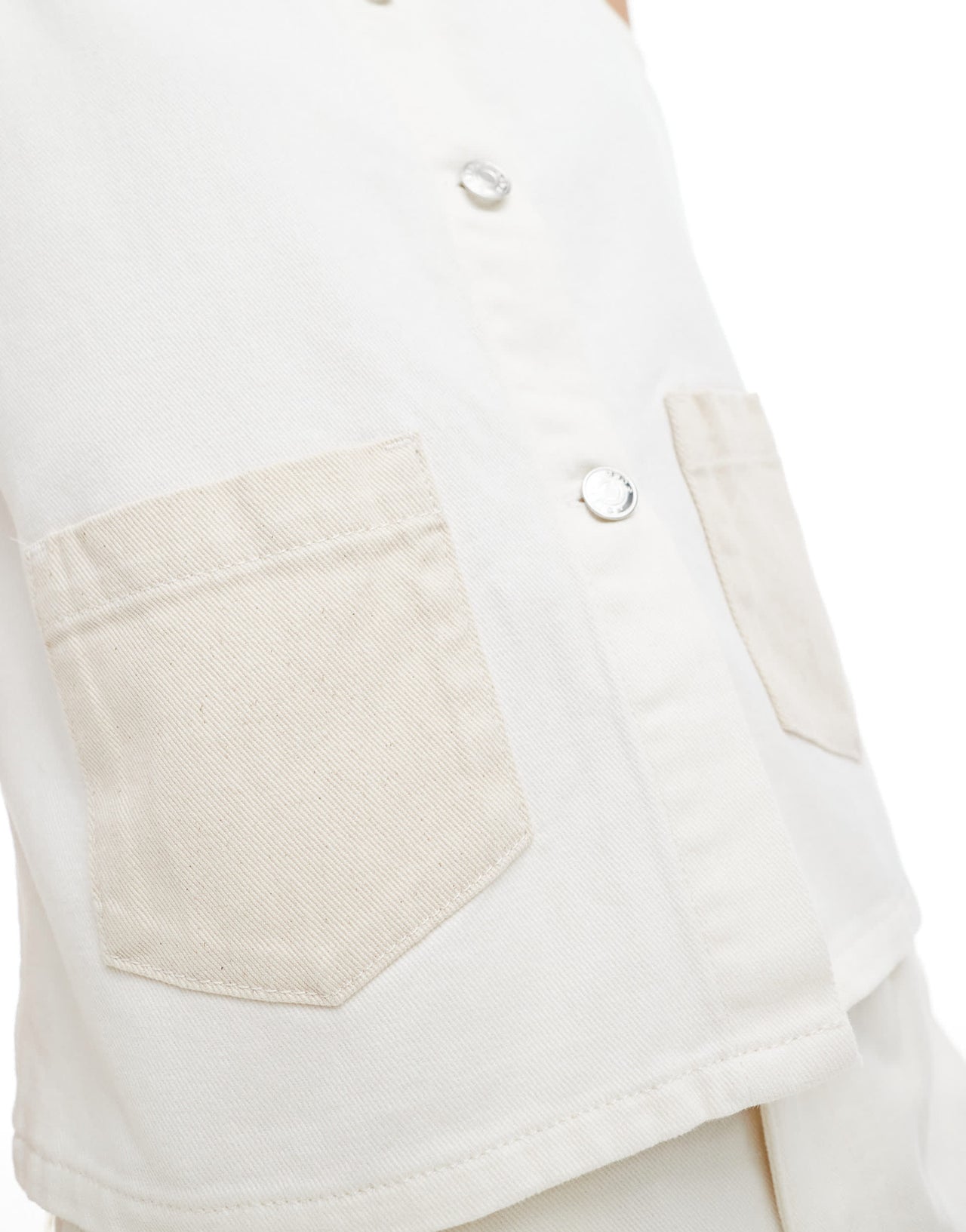 ASOS DESIGN denim button down tank top with contrast pockets co-ord