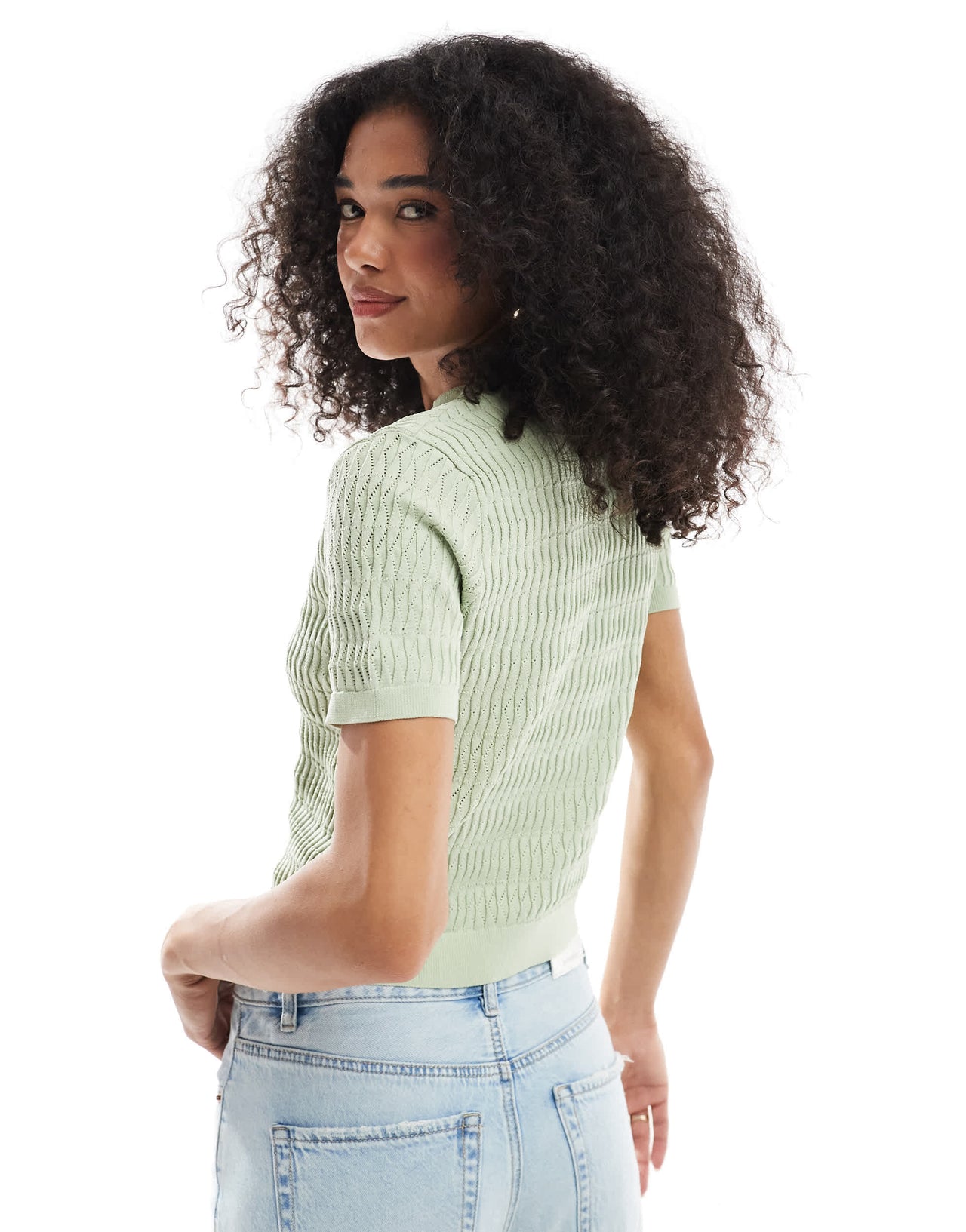 ASOS DESIGN knitted cardigan in sage green