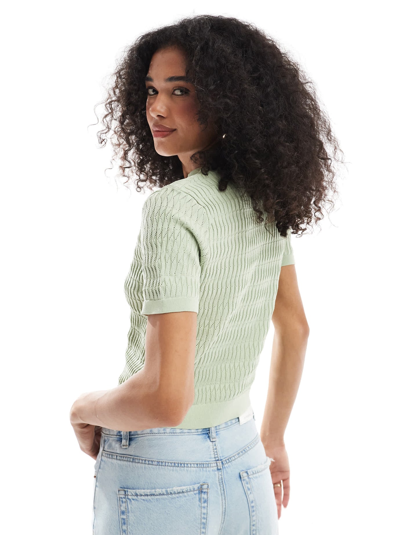 ASOS DESIGN knitted cardigan in sage green