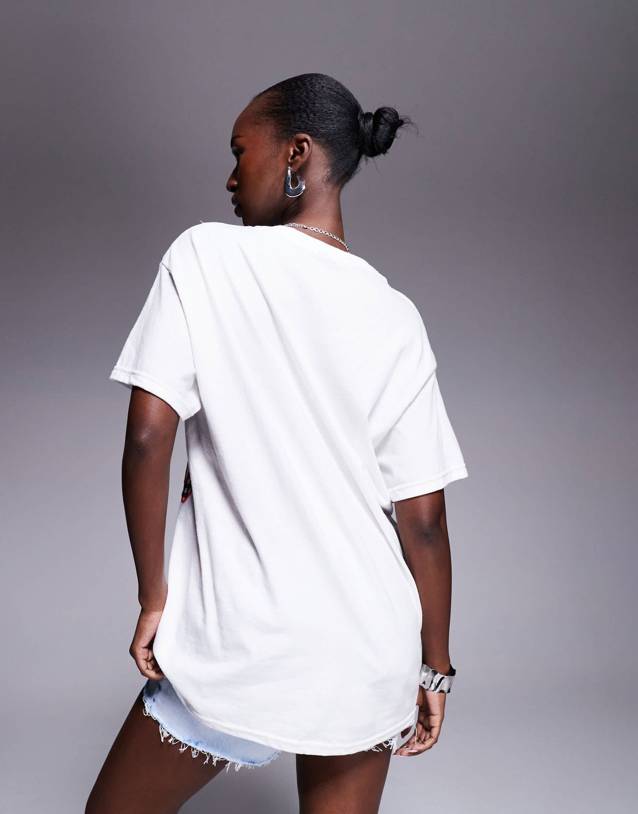 River Island paris gingham print t-shirt in white