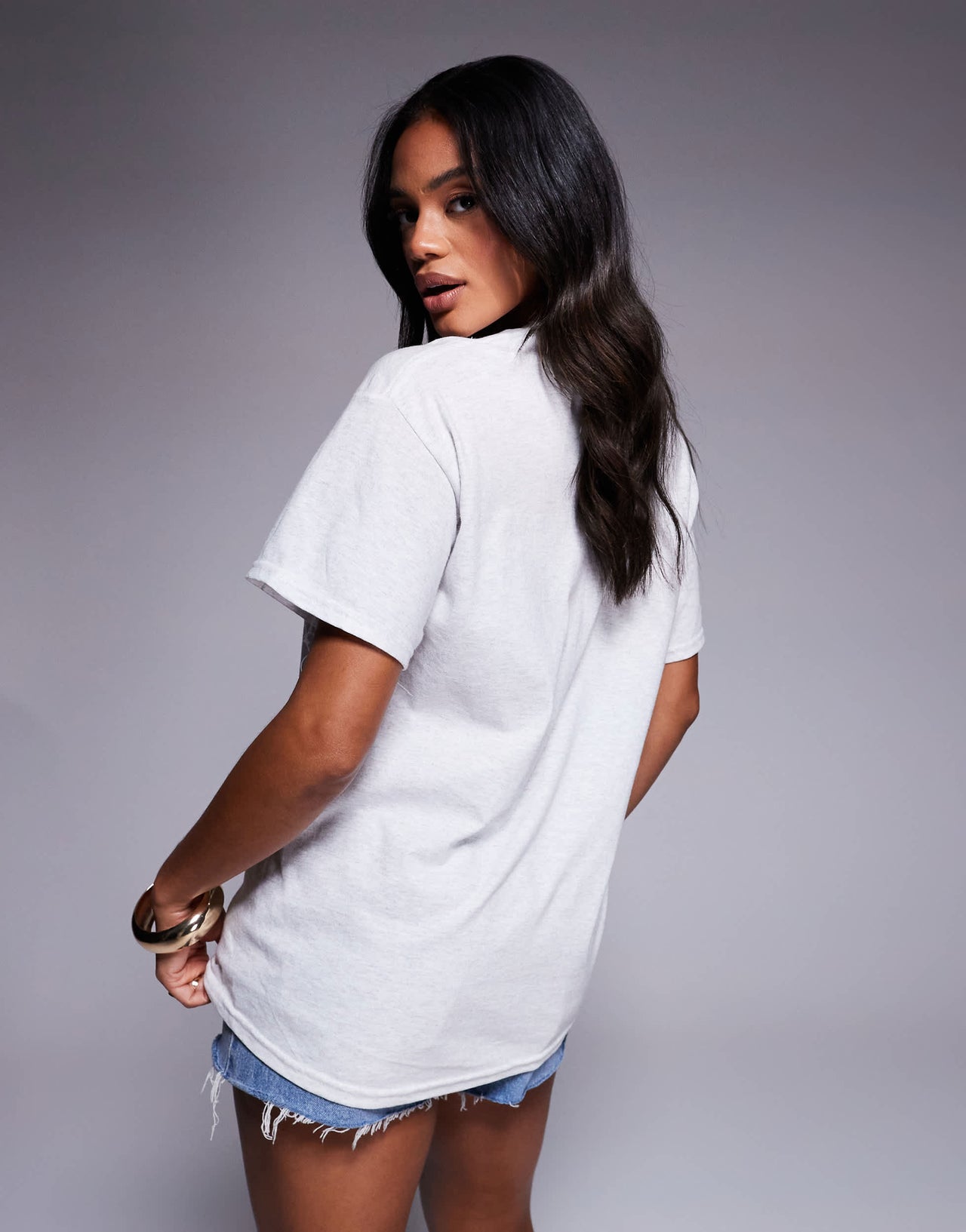 River Island St.Lucia palm tree boyfriend t-shirt in grey