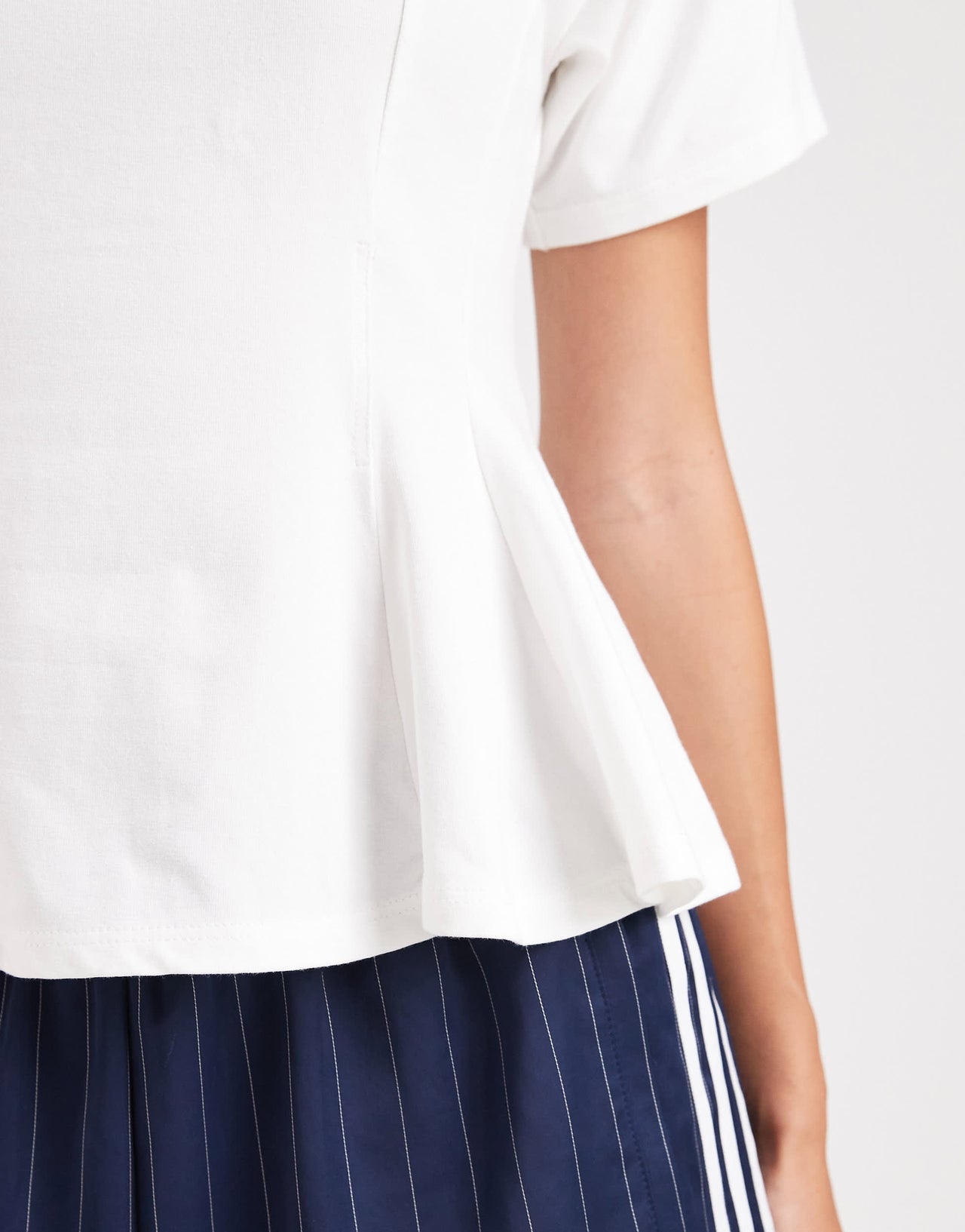 Miss Selfridge peplum detail tee in white