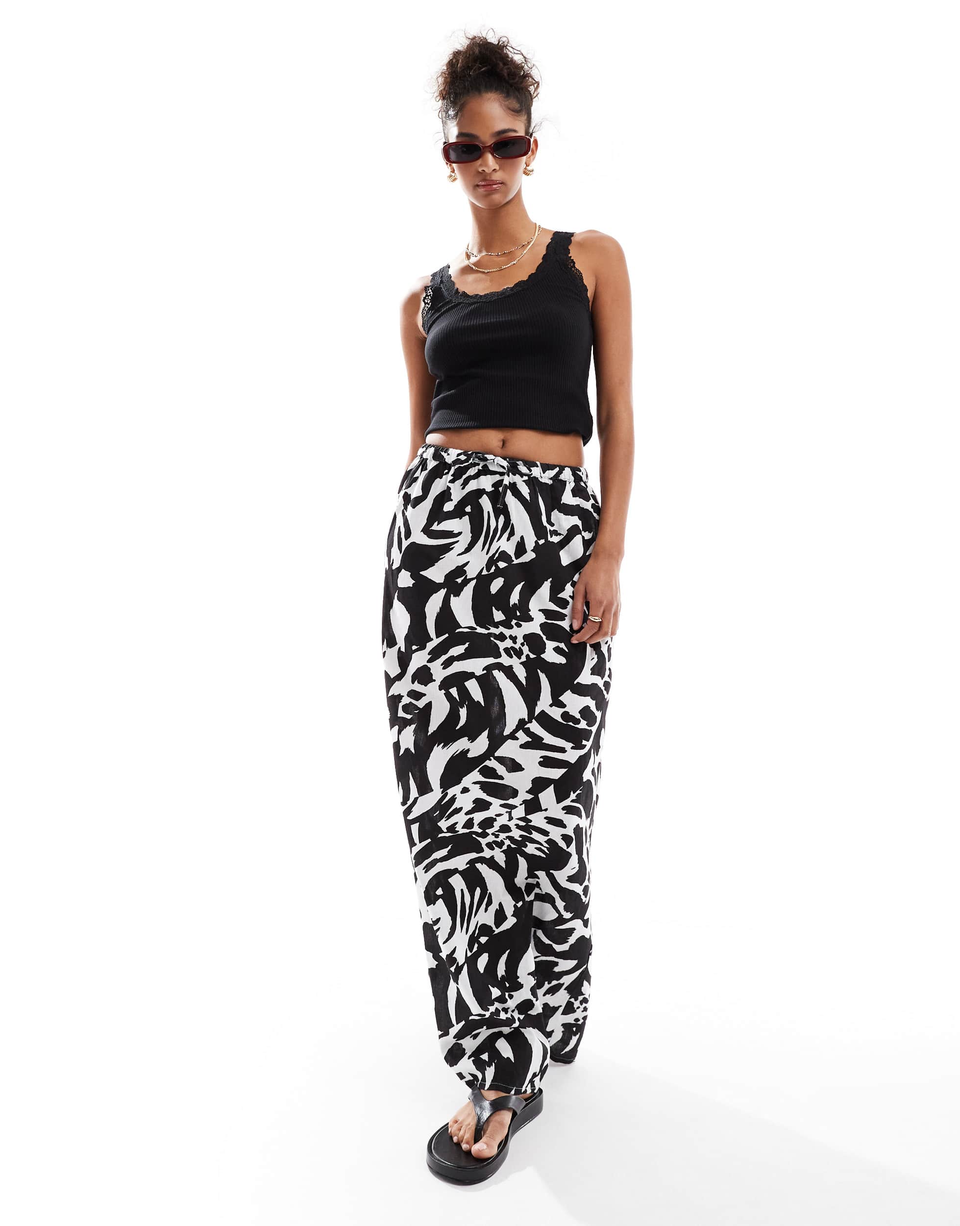 Wednesday Girl's midaxi skirt in animal print