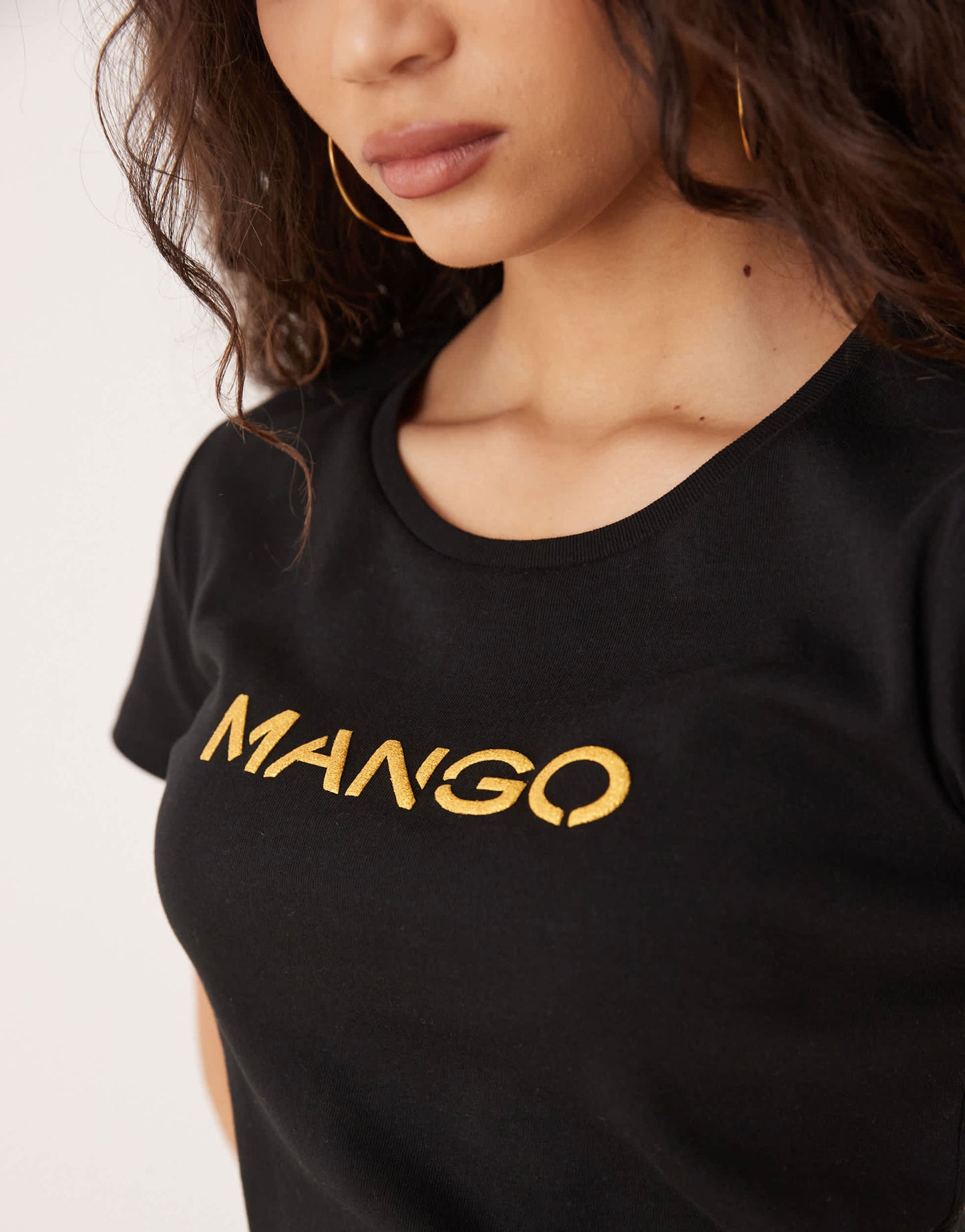 Mango logo t-shirt in black