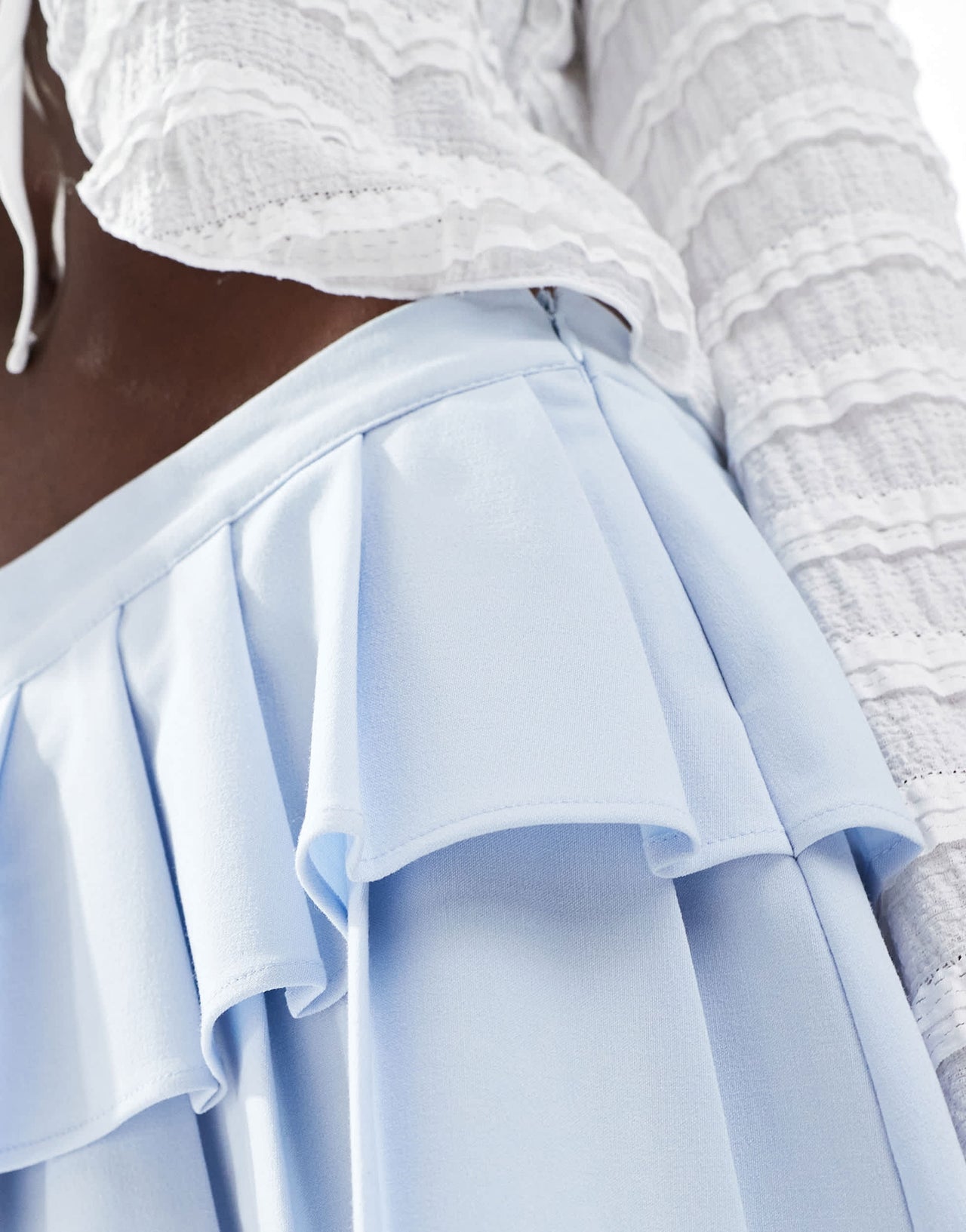 Cotton On luis double pleated mini skirt in daydream blue