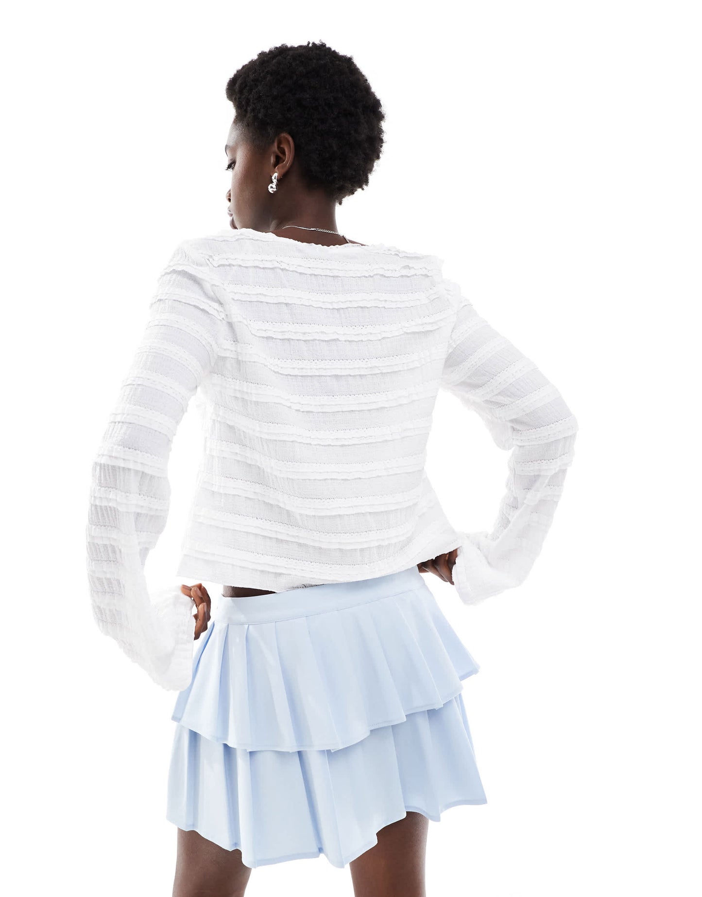 Cotton On luis double pleated mini skirt in daydream blue