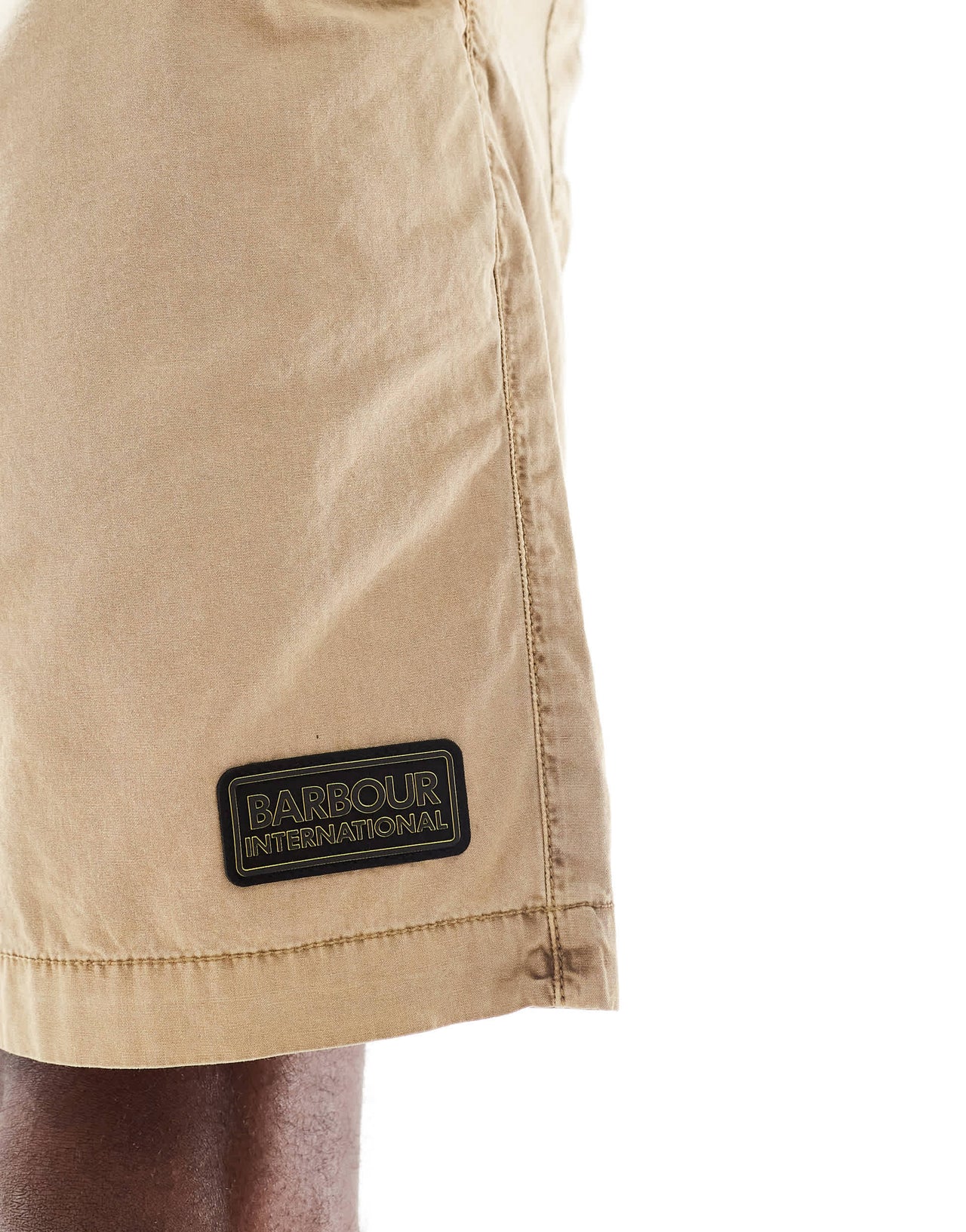 Barbour International buckley garment dyed shorts in beige