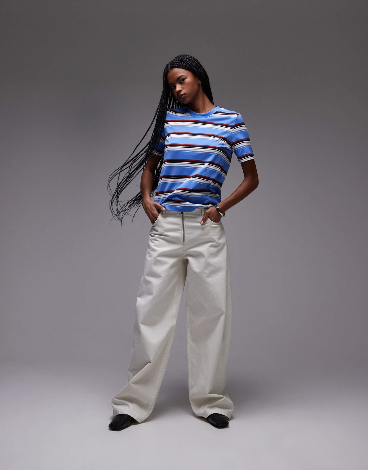 ARKET t-shirt in blue retro stripe
