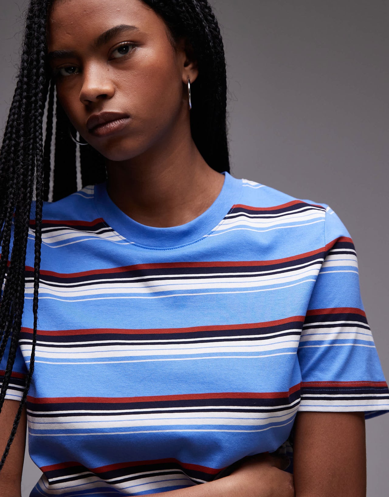 ARKET t-shirt in blue retro stripe