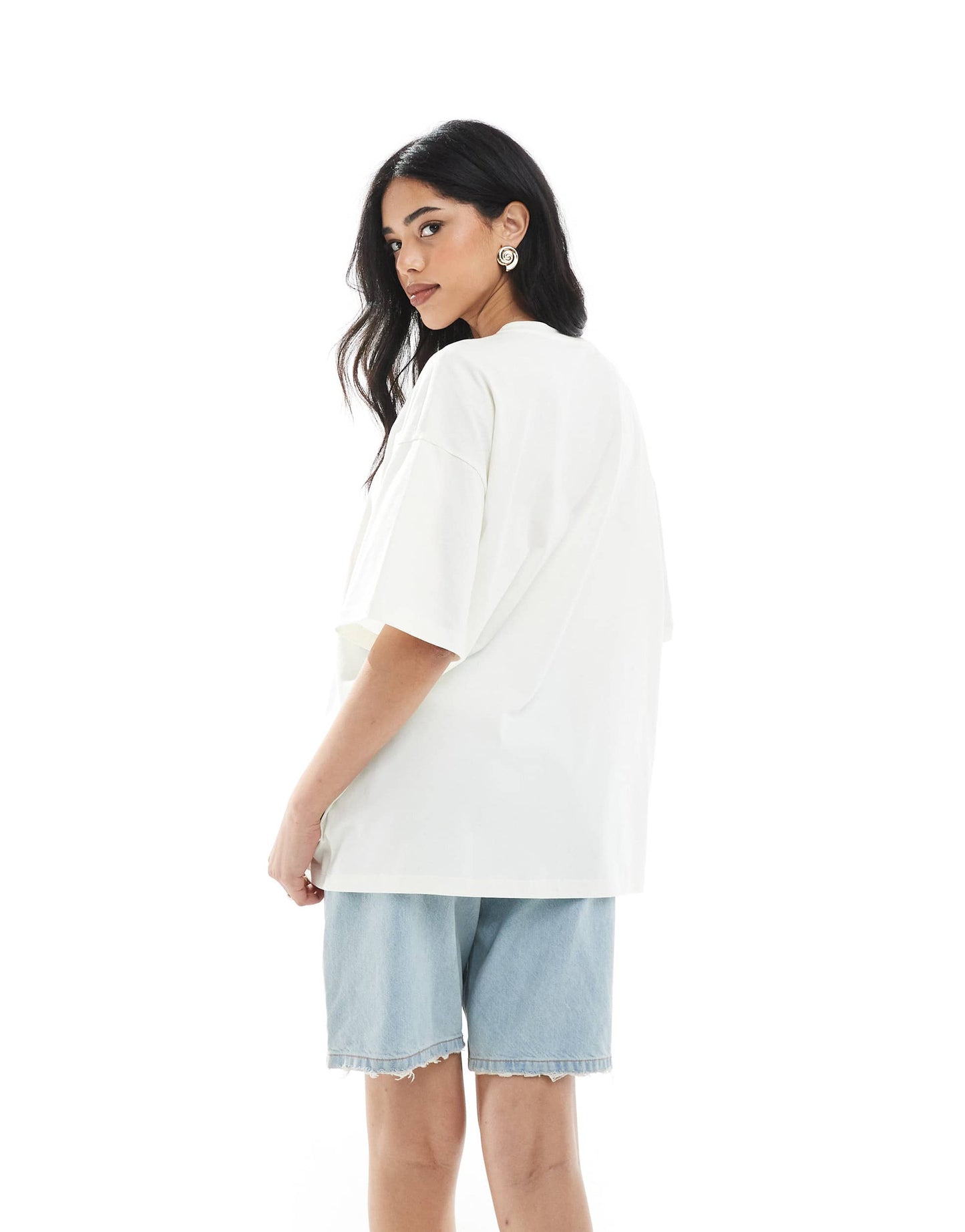ASOS DESIGN oversized tee with  blurred floral graphic in ecru