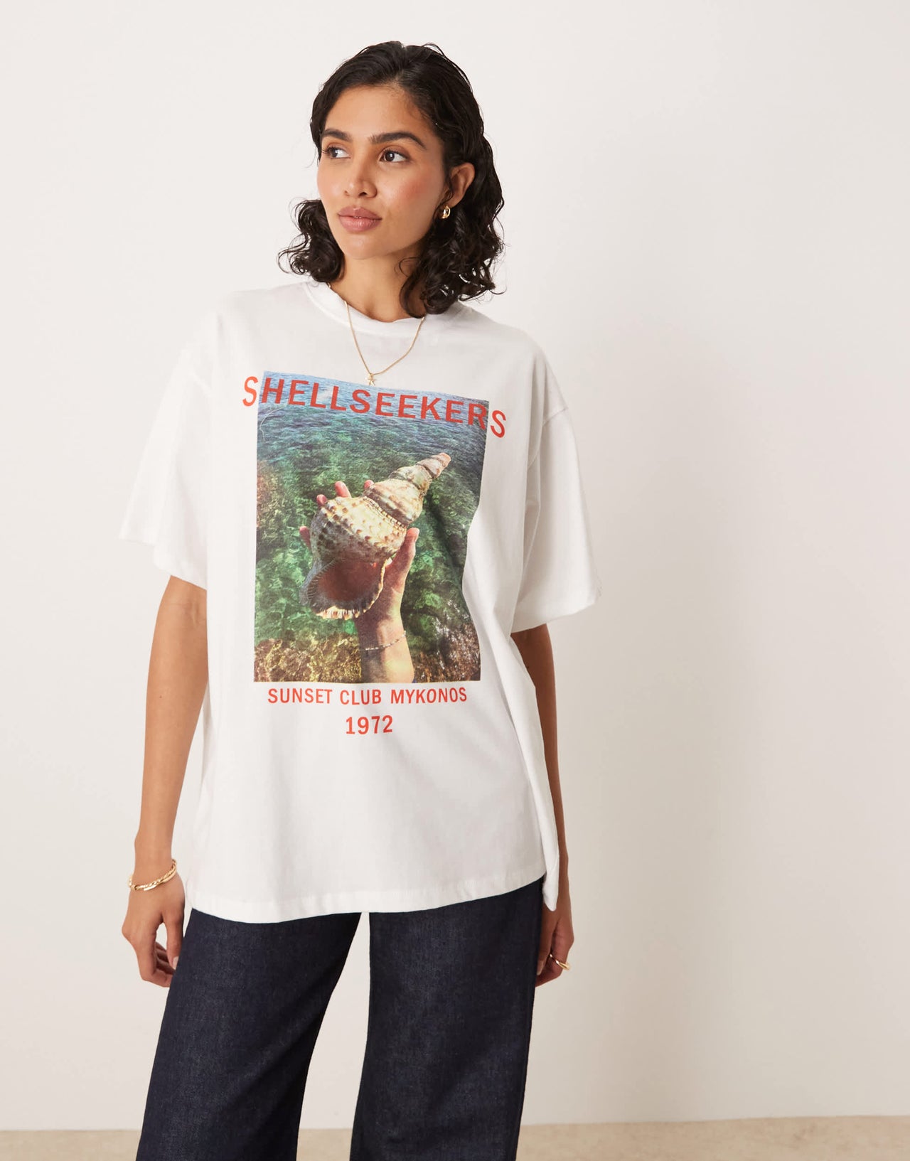 ASOS DESIN oversized t-shirt with shellseekers graphic