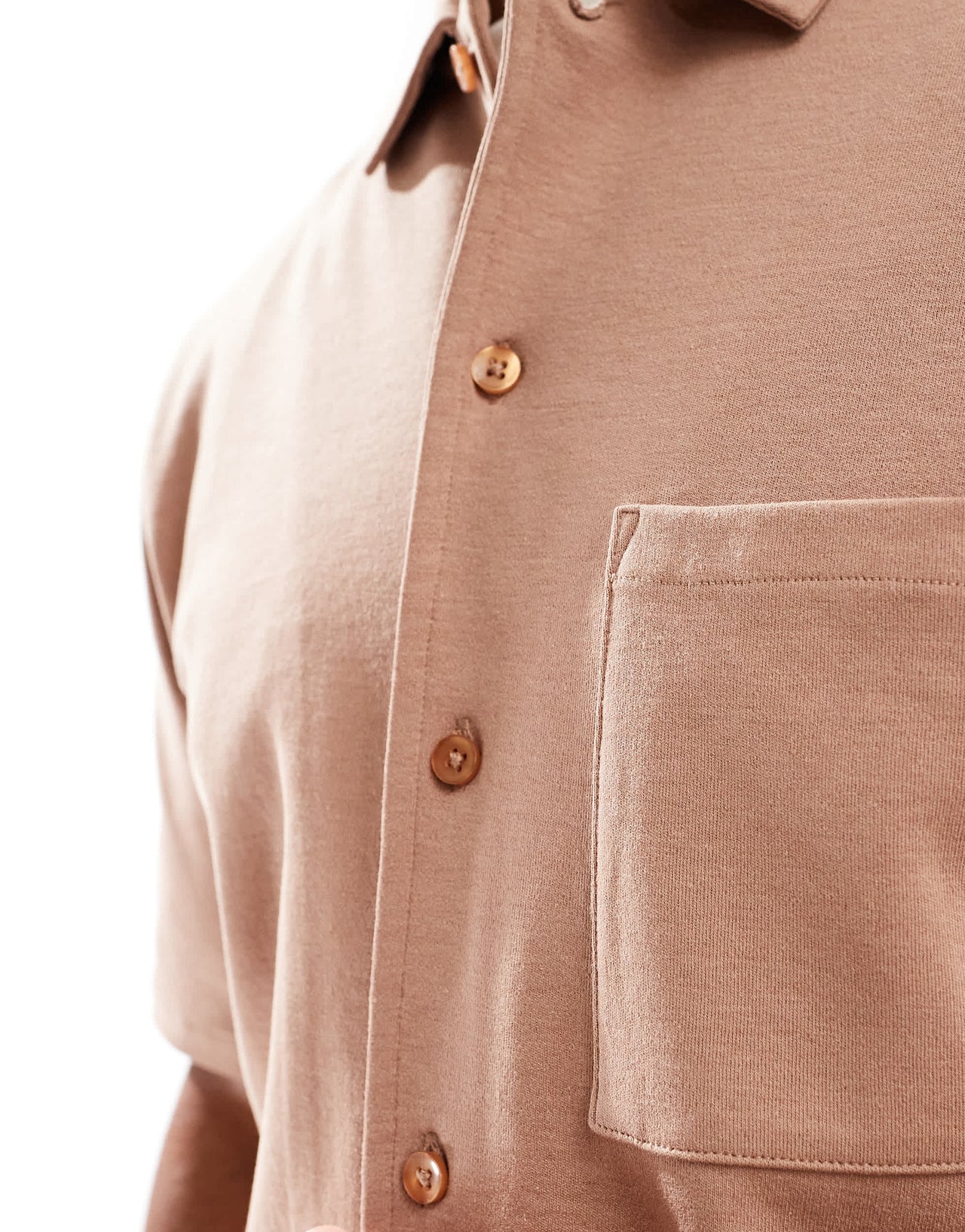 New Look jersey shirt co-ord in brown