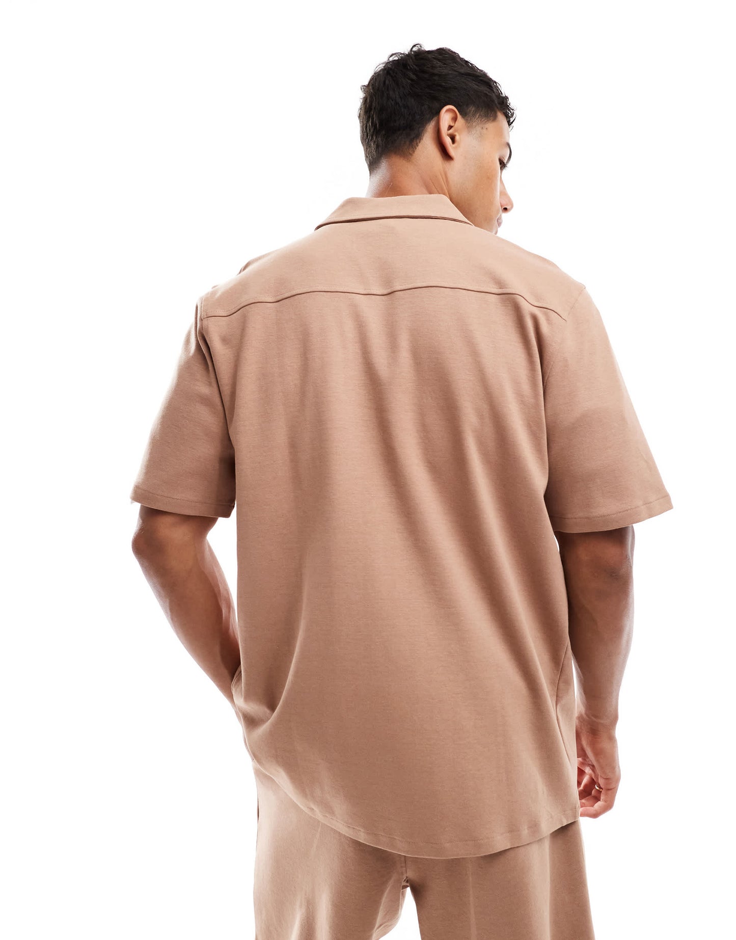 New Look jersey shirt co-ord in brown