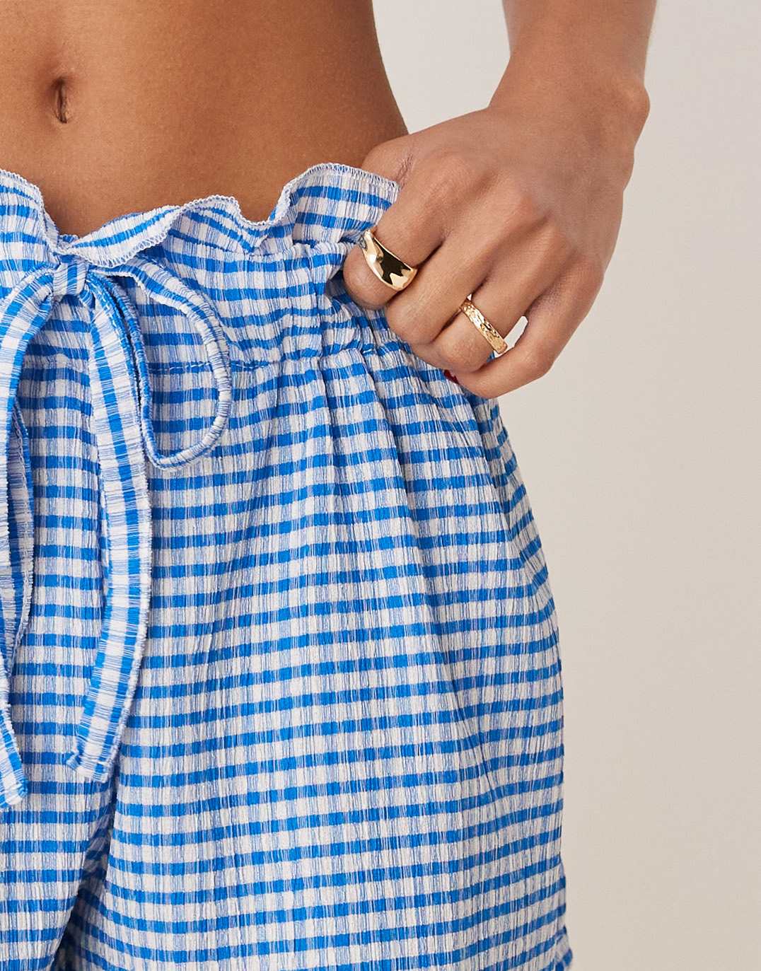 ASOS DESIGN mini short co-ord in light blue gingham