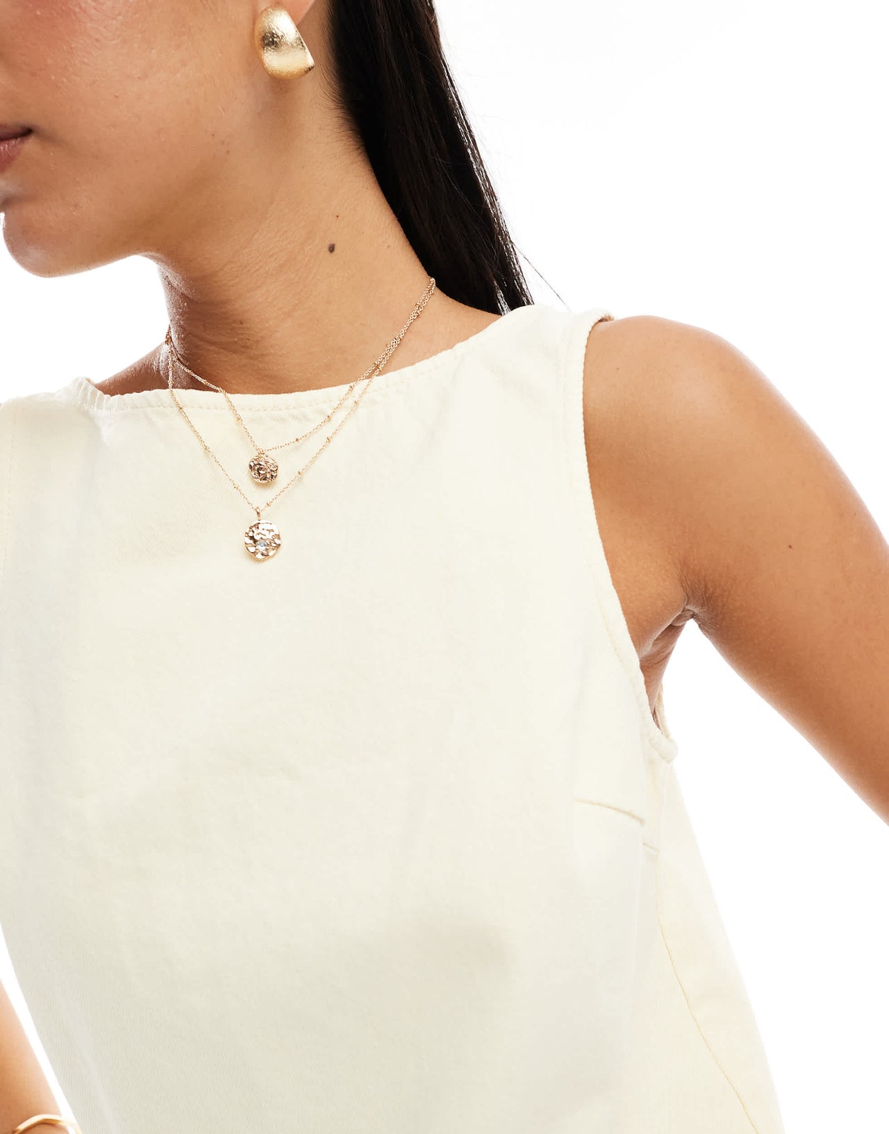 ASOS DESIGN denim shift top in butter yellow