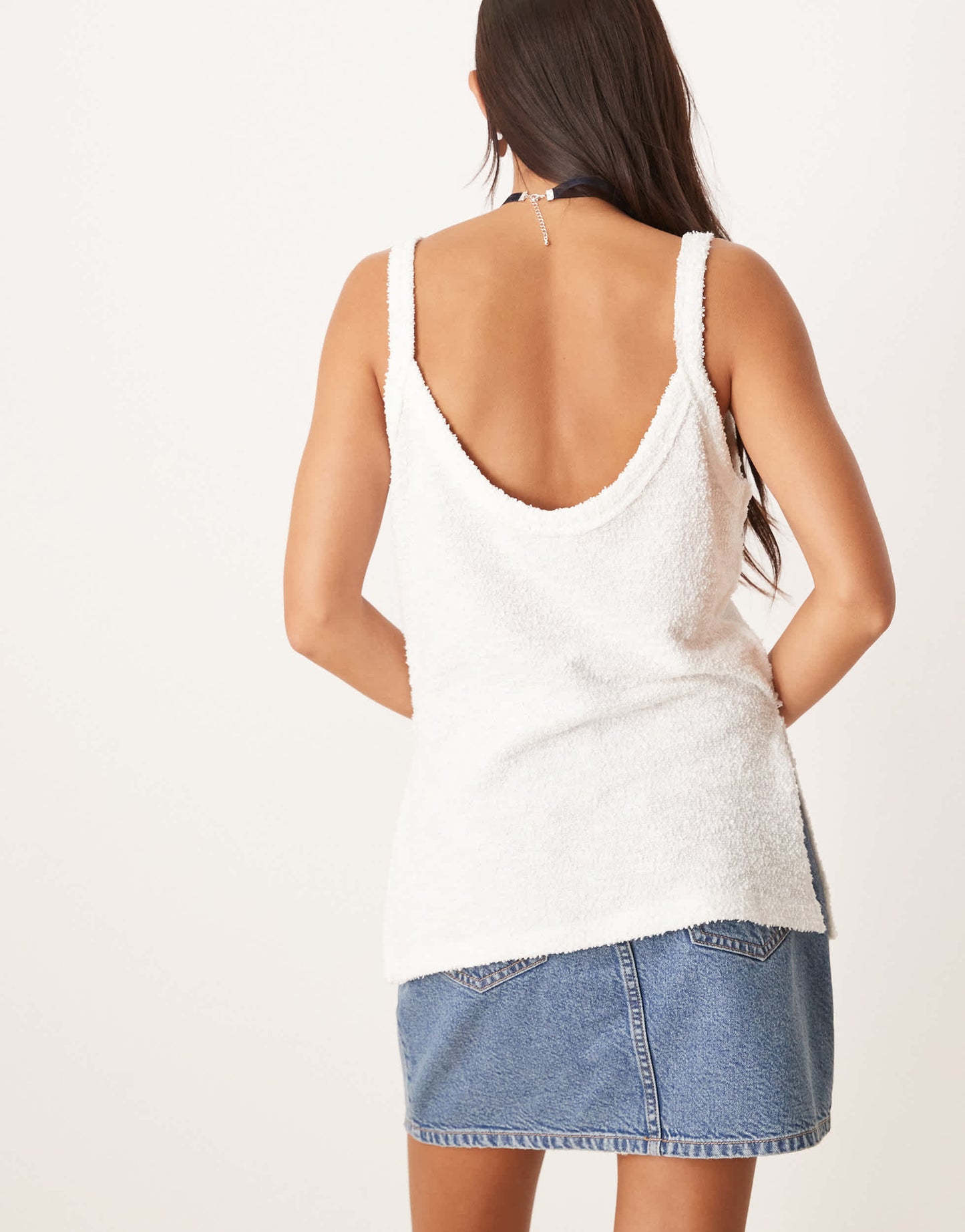 ASOS DESIGN textured knit cami vest in white