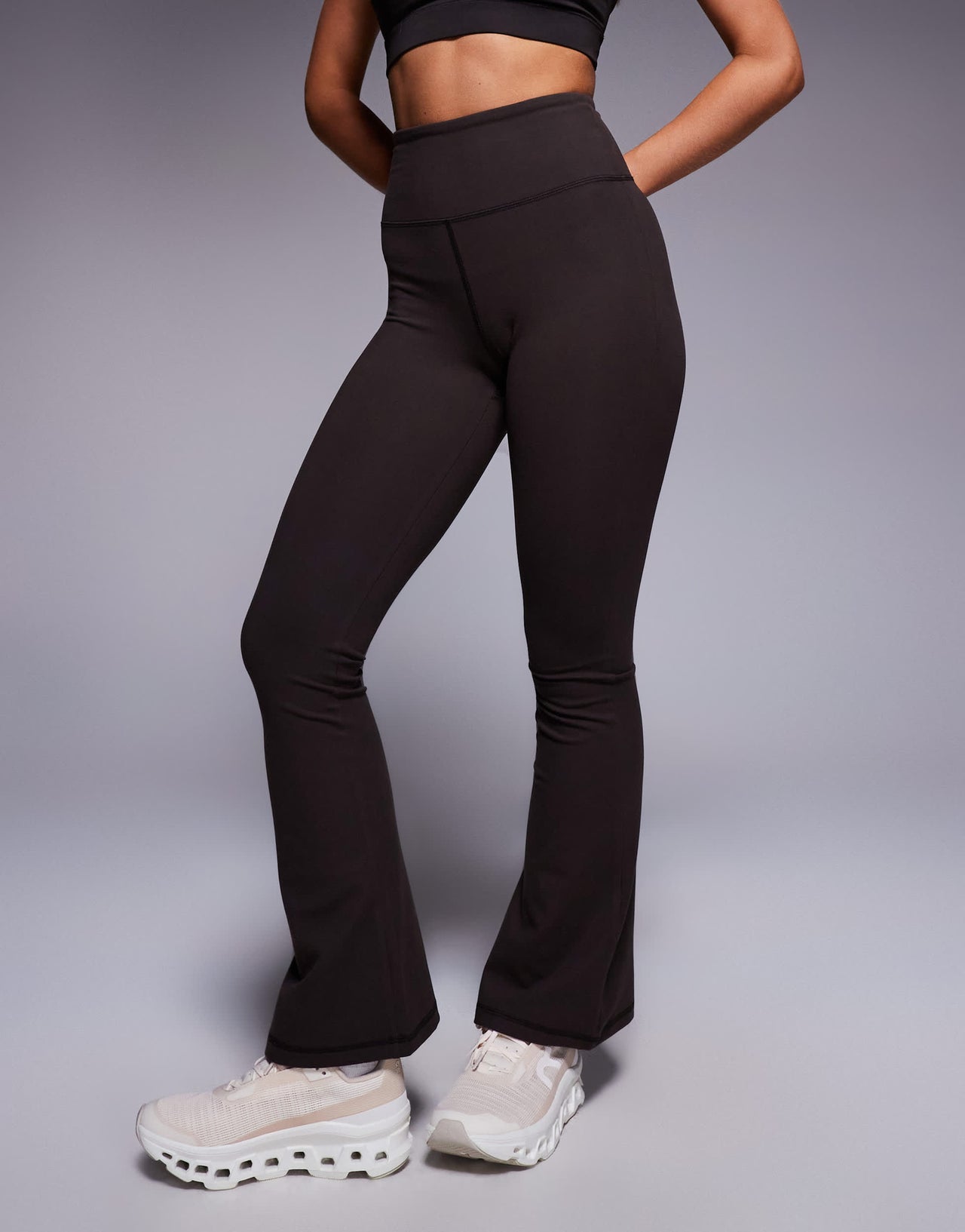 4505 Petite Icon soft touch high waist slim kick yoga legging in chocolate